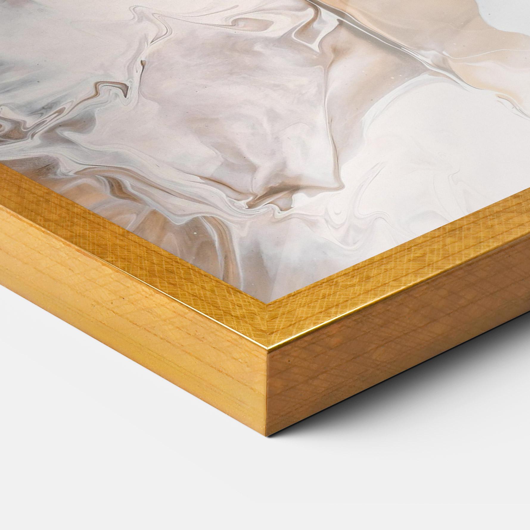 Plakat w Ramie White Gold Abstract mockup 3