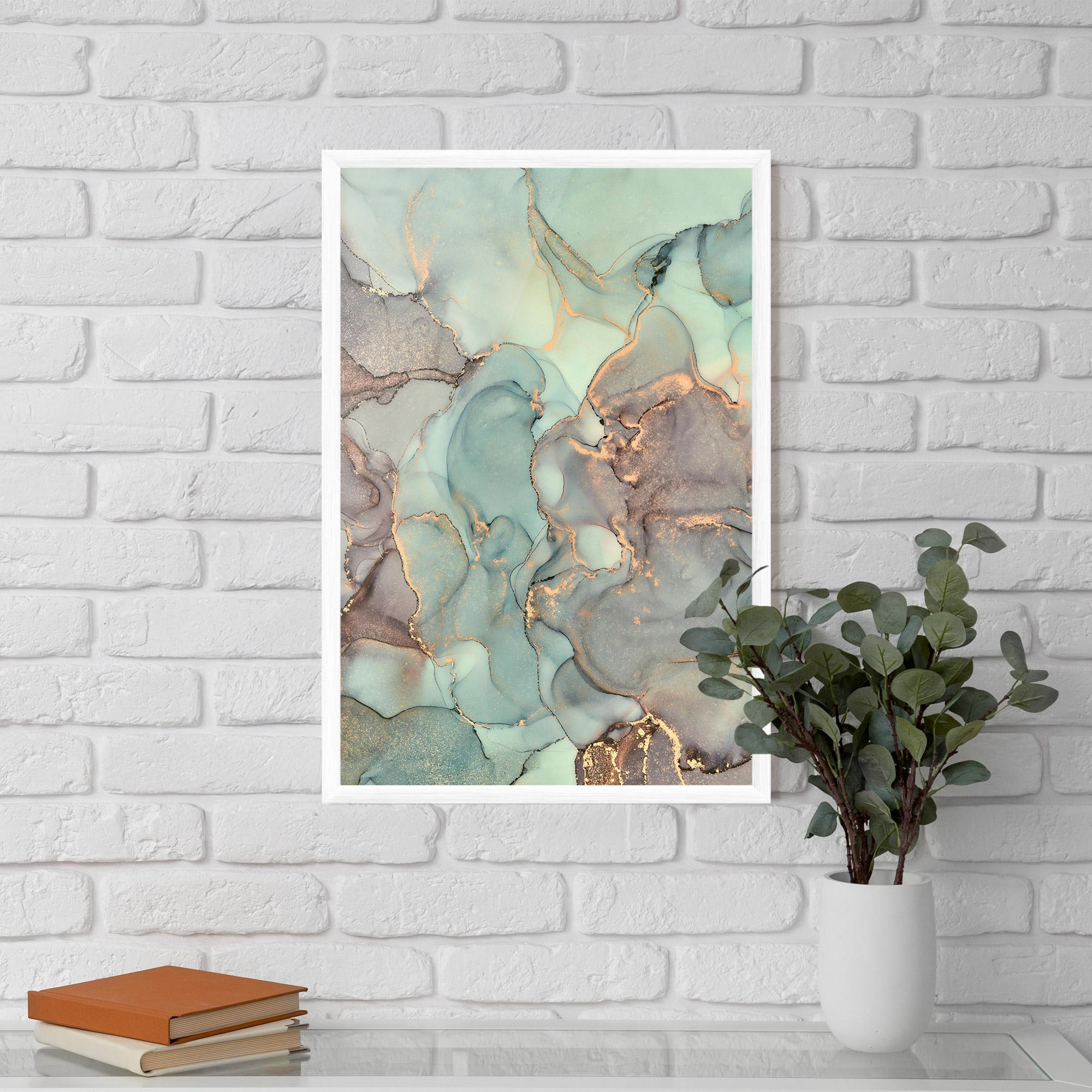 Plakat w Ramie Abstract Turquoise Marble mockup 5