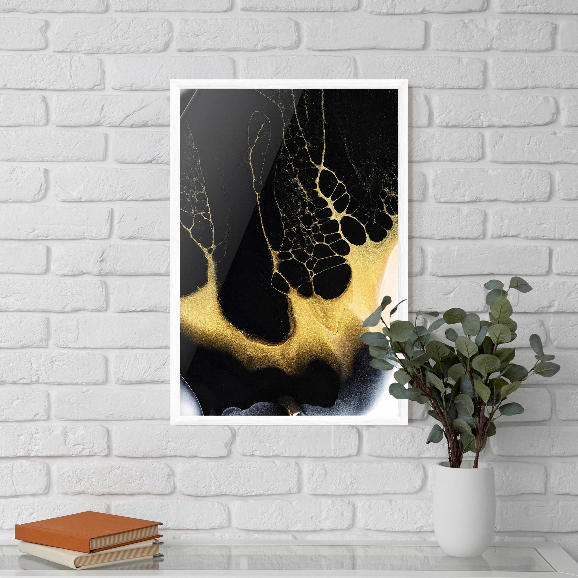 Plakat w Ramie Black Golden Marble mockup 5
