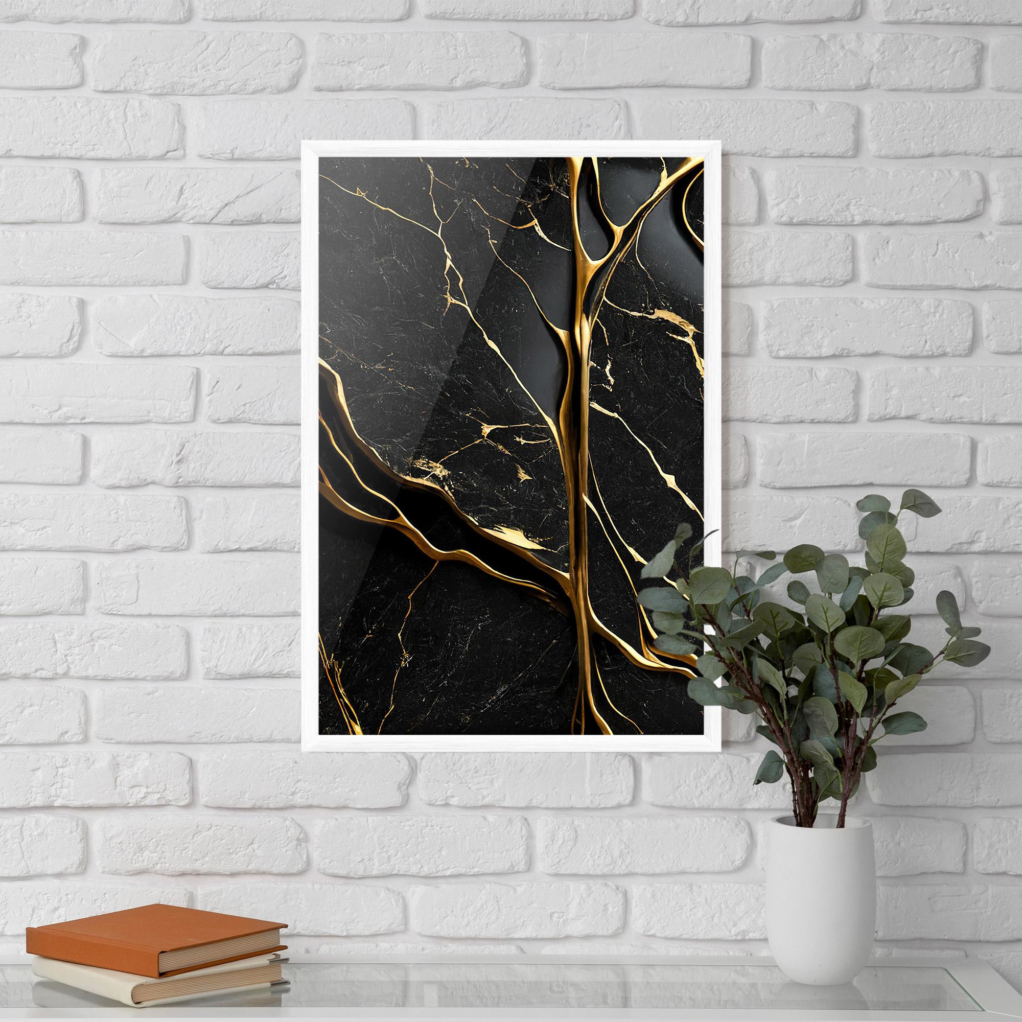 Plakat w Ramie Black Square Marble mockup 5