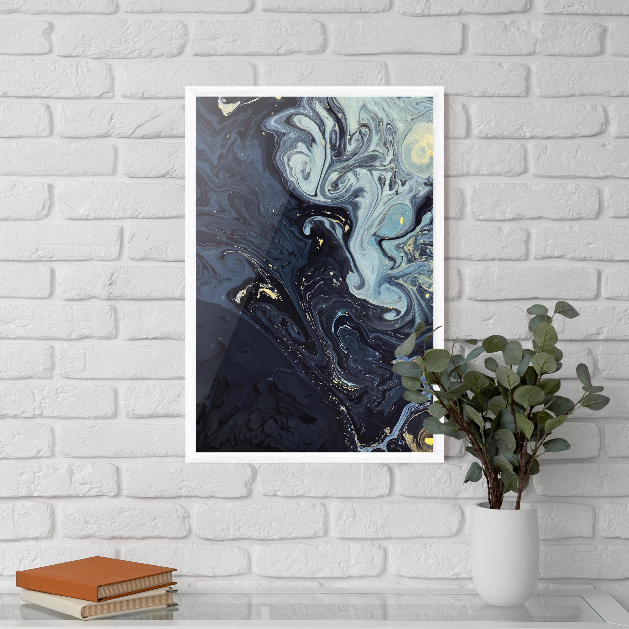 Plakat w Ramie Dark Blue Painting mockup 5
