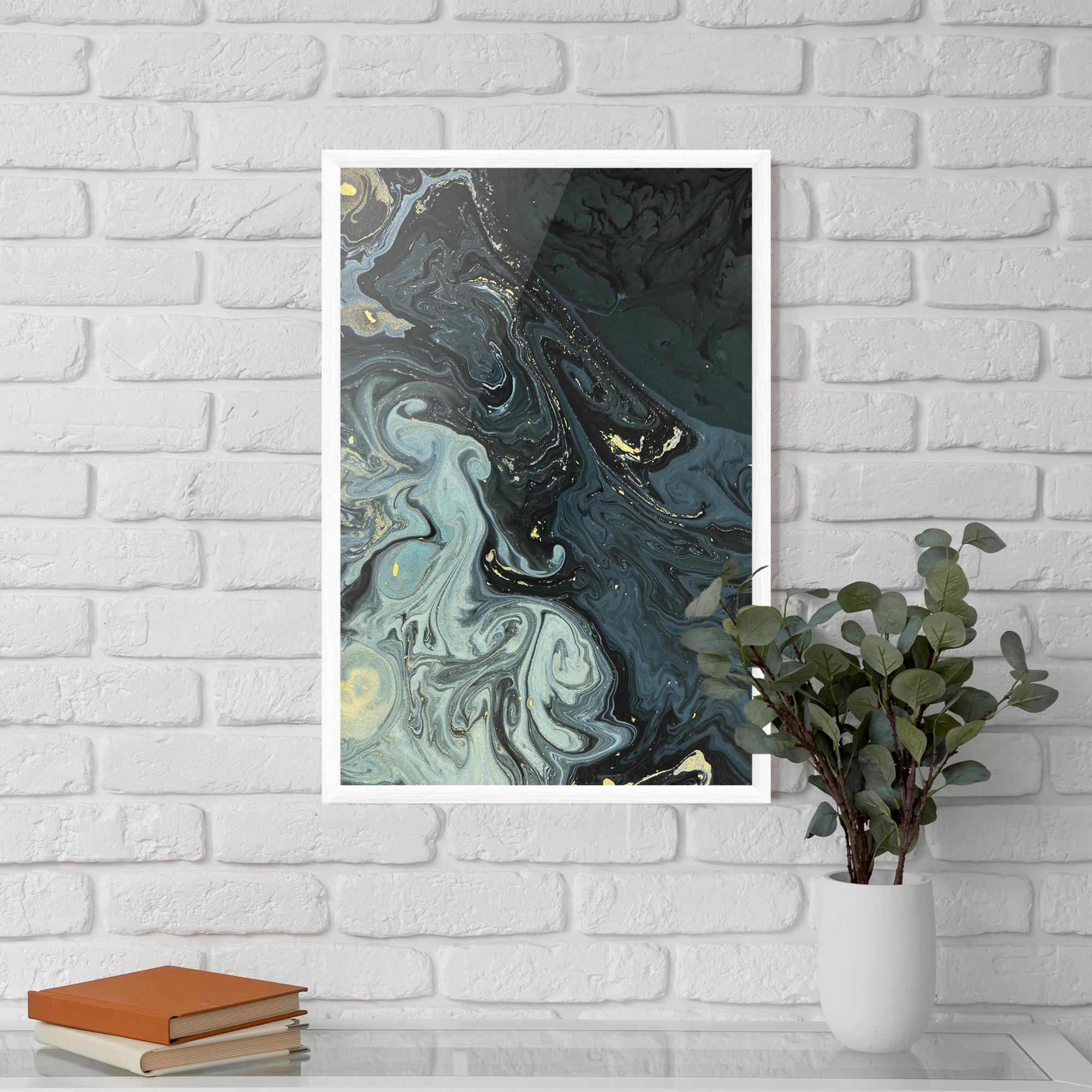 Plakat w Ramie Dark Green Painting mockup 5