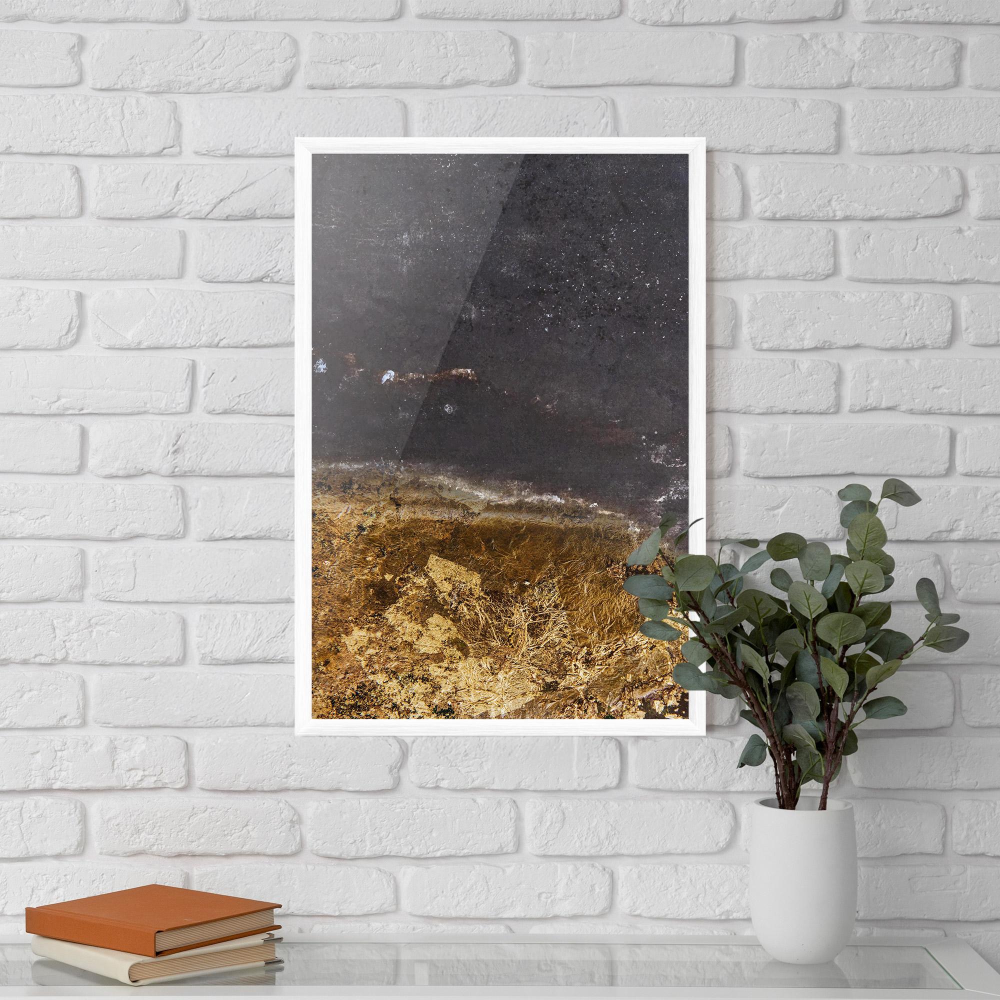 Plakat w Ramie Gold Dark Grey mockup 5