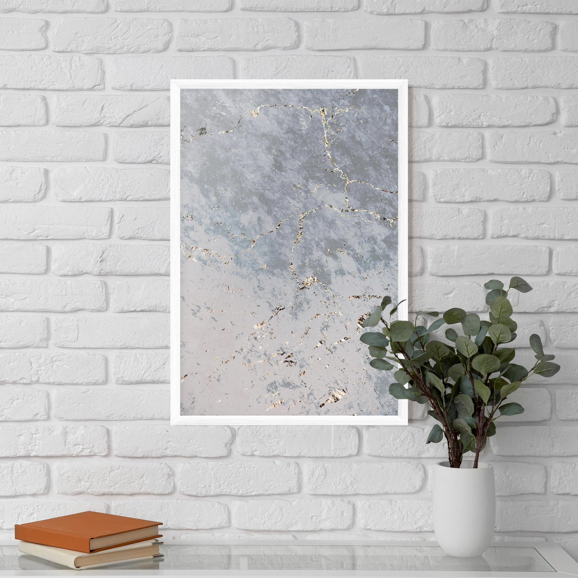 Plakat w Ramie Light Blue Golden Lines mockup 5