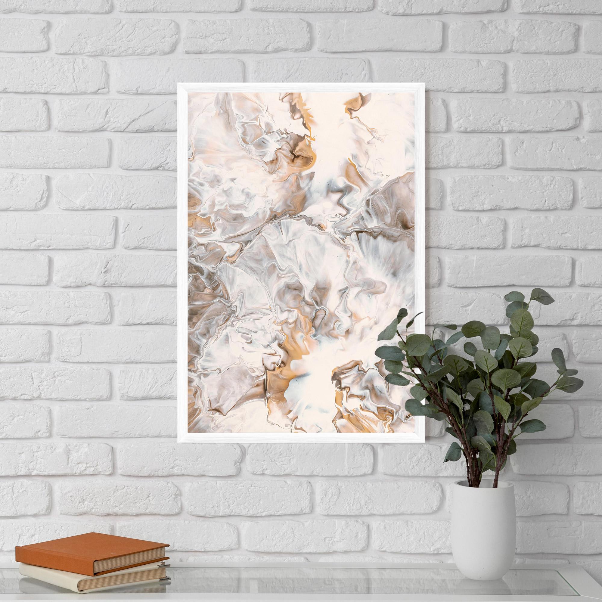Plakat w Ramie White Gold Abstract mockup 5
