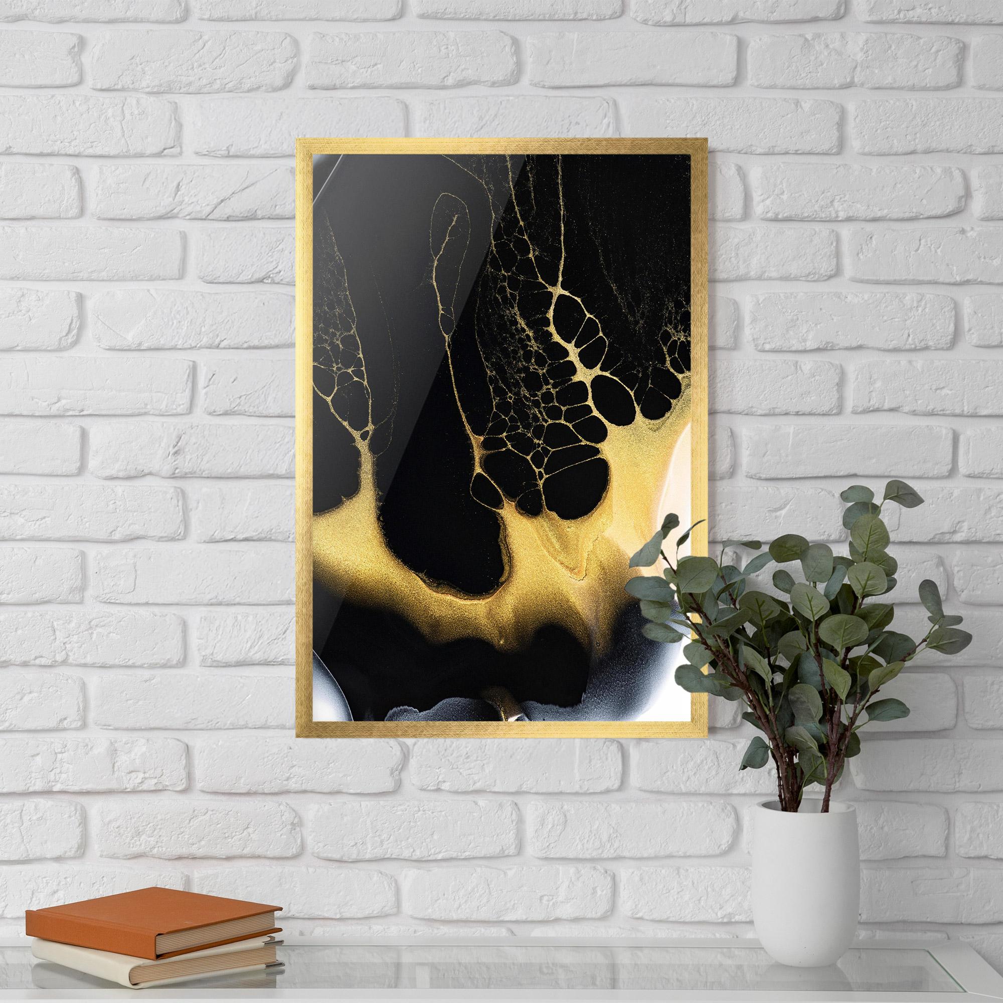 Plakat w Ramie Black Golden Marble mockup 5