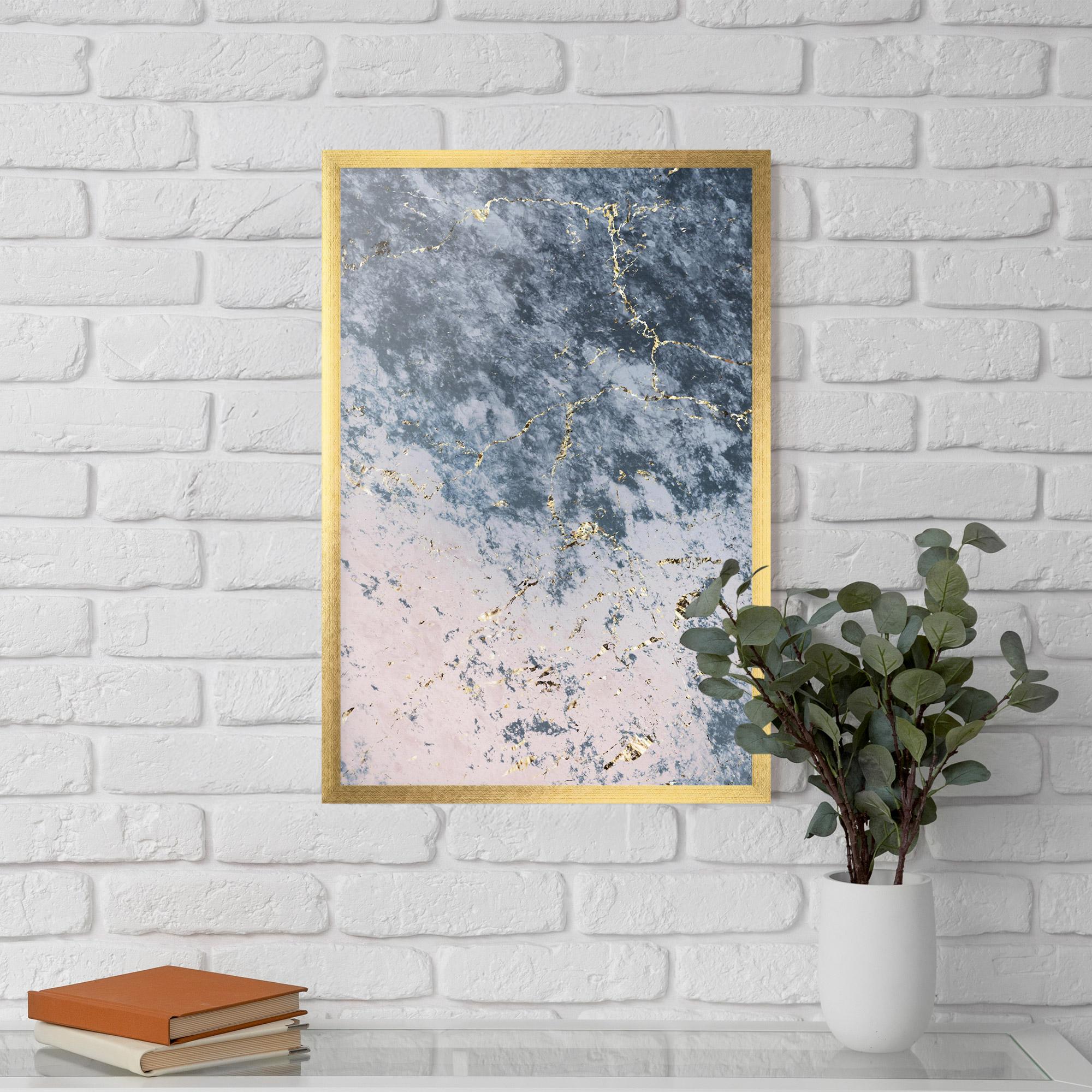 Plakat w Ramie Blue Golden Lines mockup 5