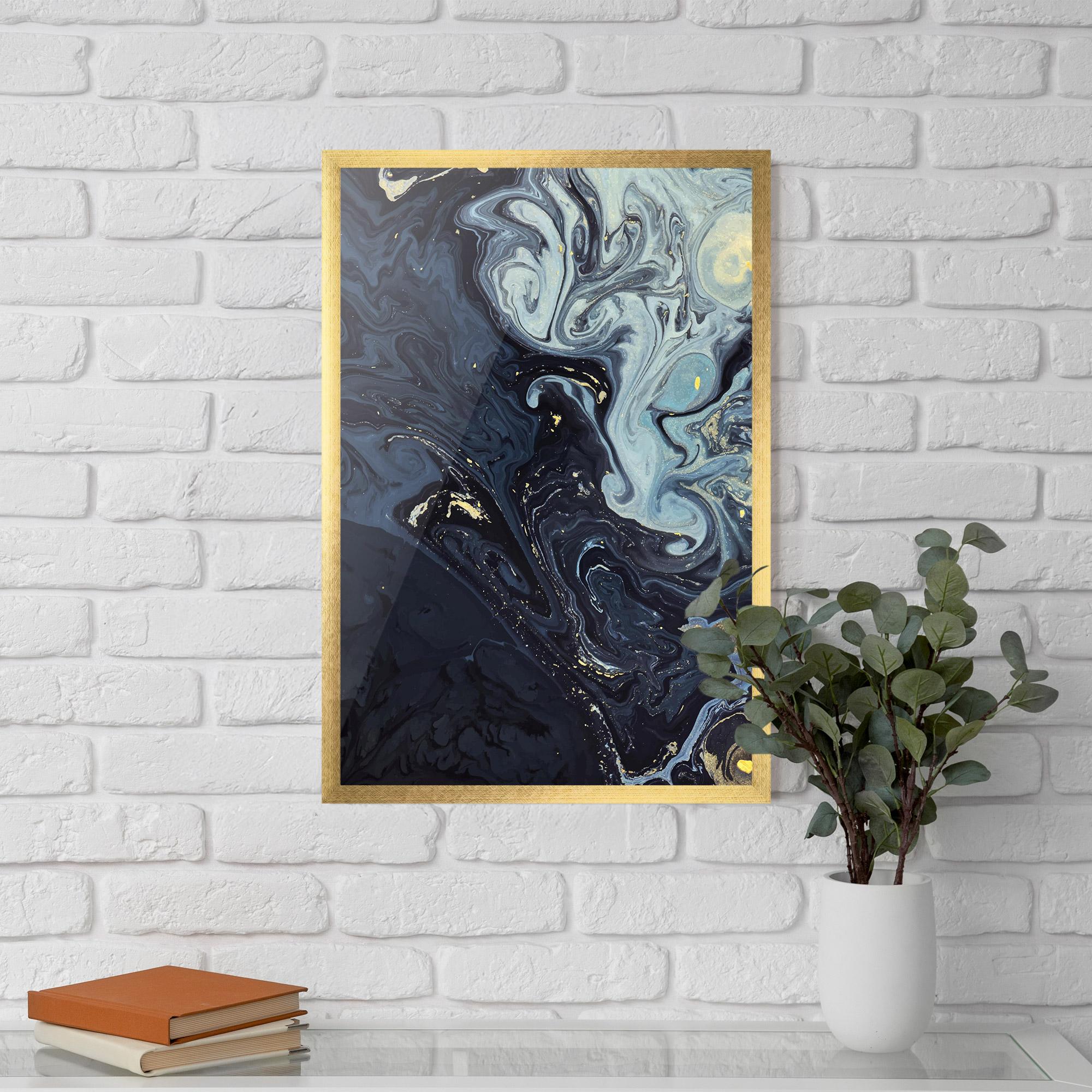 Plakat w Ramie Dark Blue Painting mockup 5