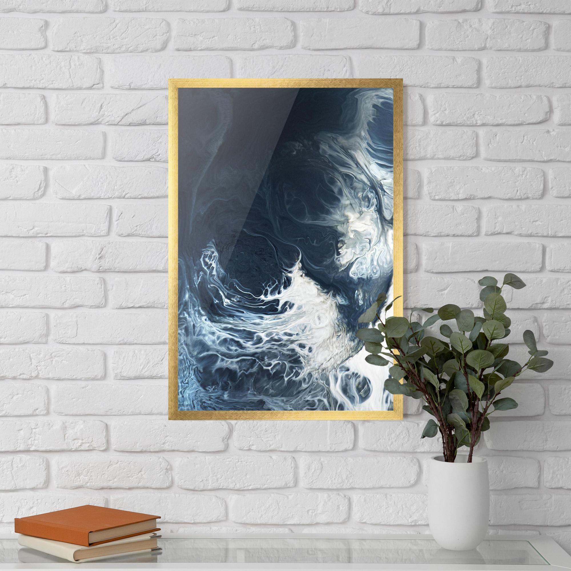 Plakat w Ramie Dark Blue Wave mockup 5