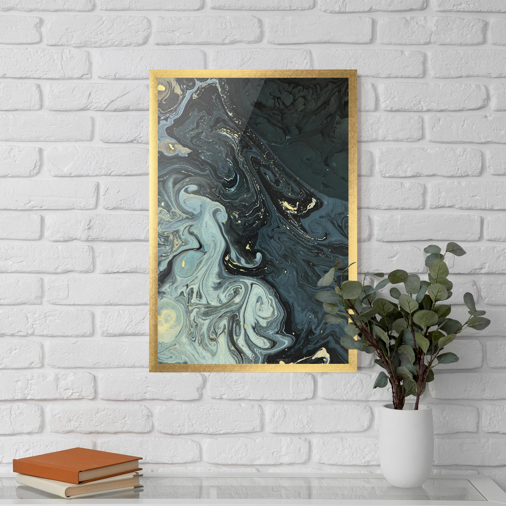 Plakat w Ramie Dark Green Painting mockup 5