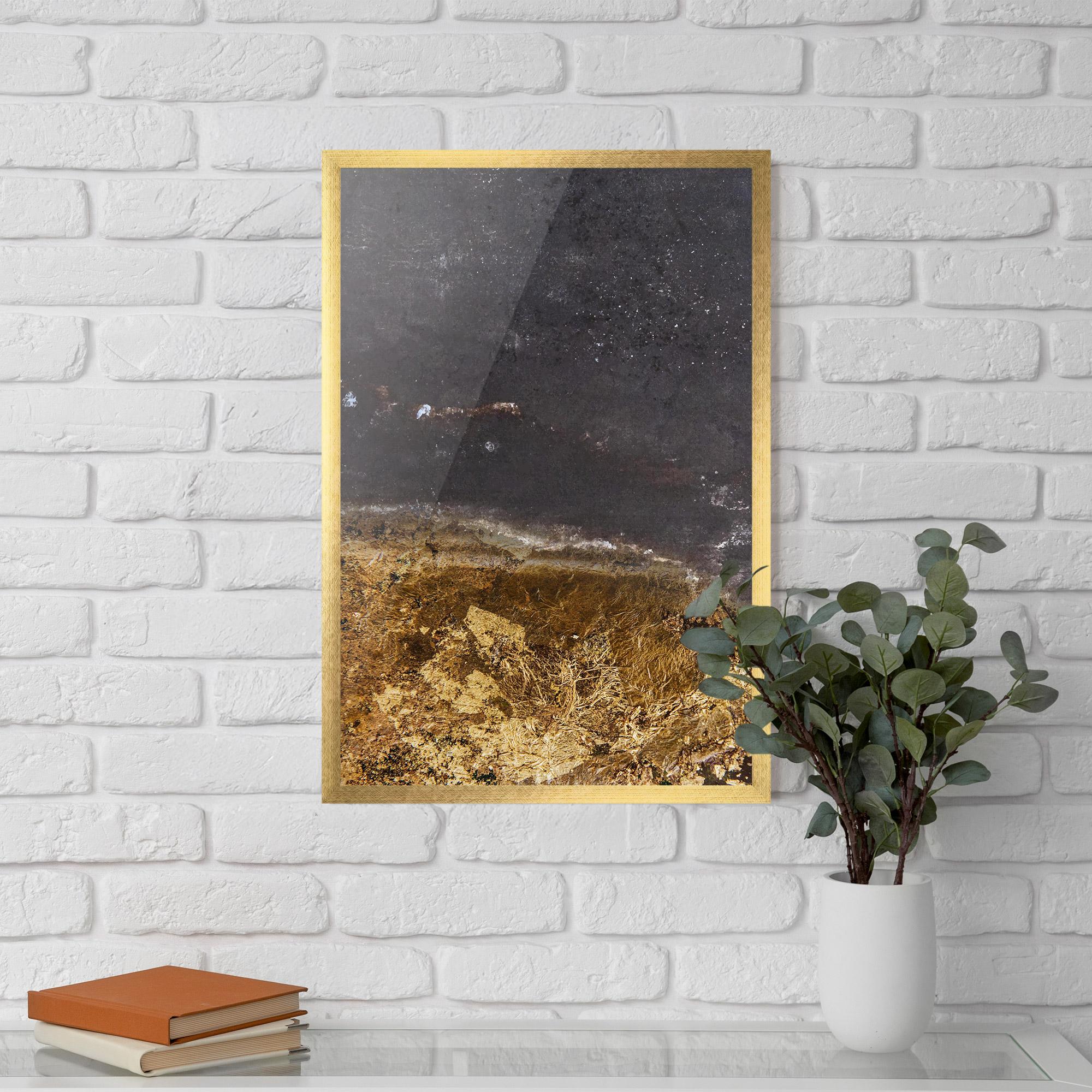 Plakat w Ramie Gold Dark Grey mockup 5