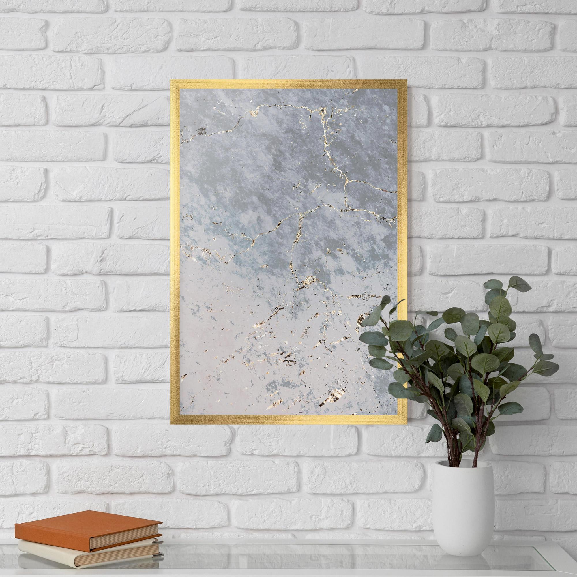 Plakat w Ramie Light Blue Golden Lines mockup 5