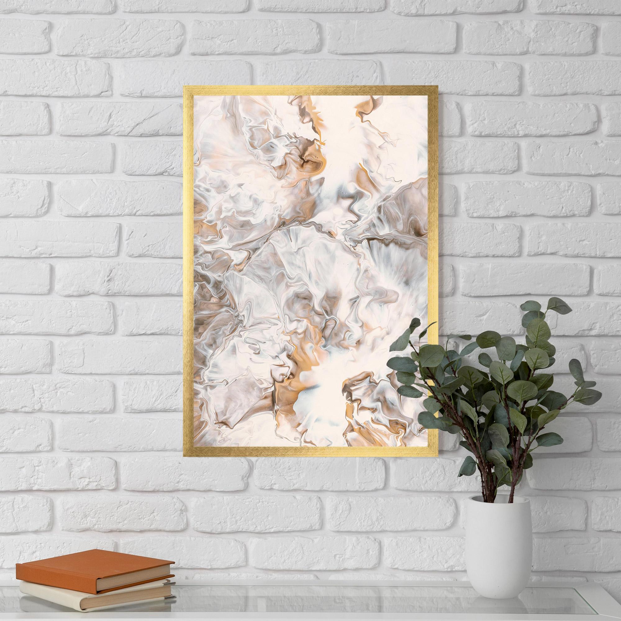 Plakat w Ramie White Gold Abstract mockup 5