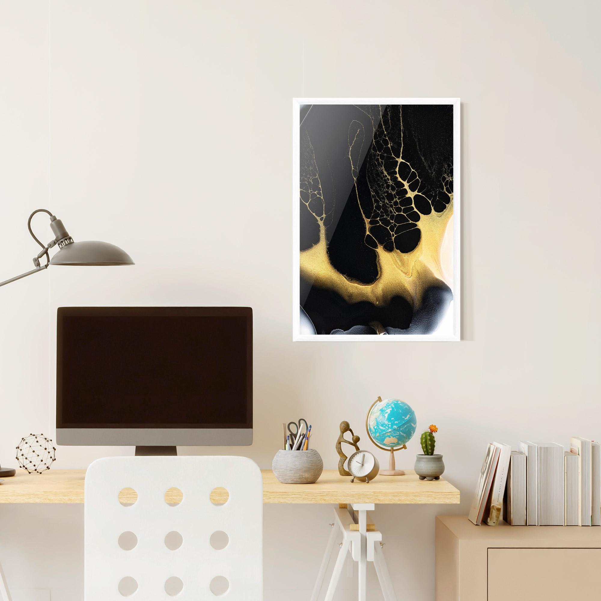Plakat w Ramie Black Golden Marble mockup 6