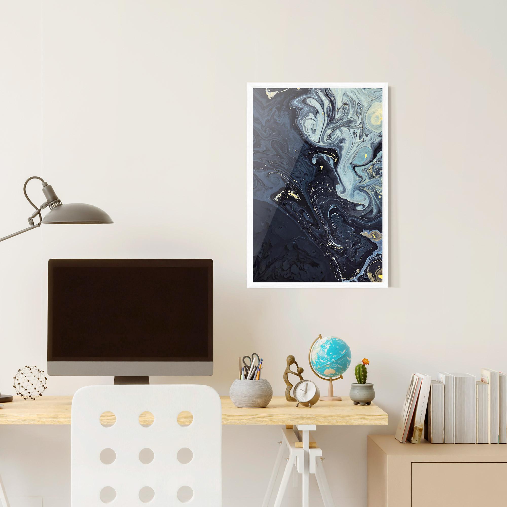 Plakat w Ramie Dark Blue Painting mockup 6