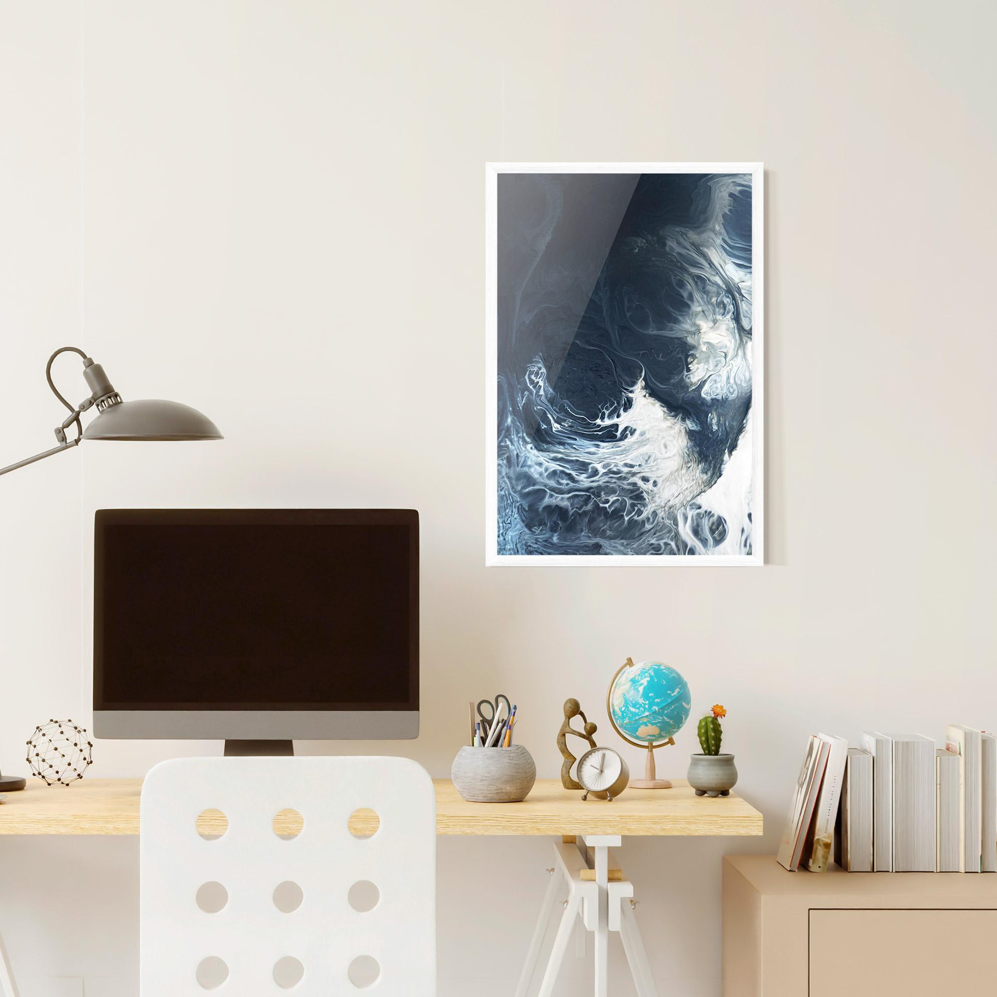 Plakat w Ramie Dark Blue Wave mockup 6