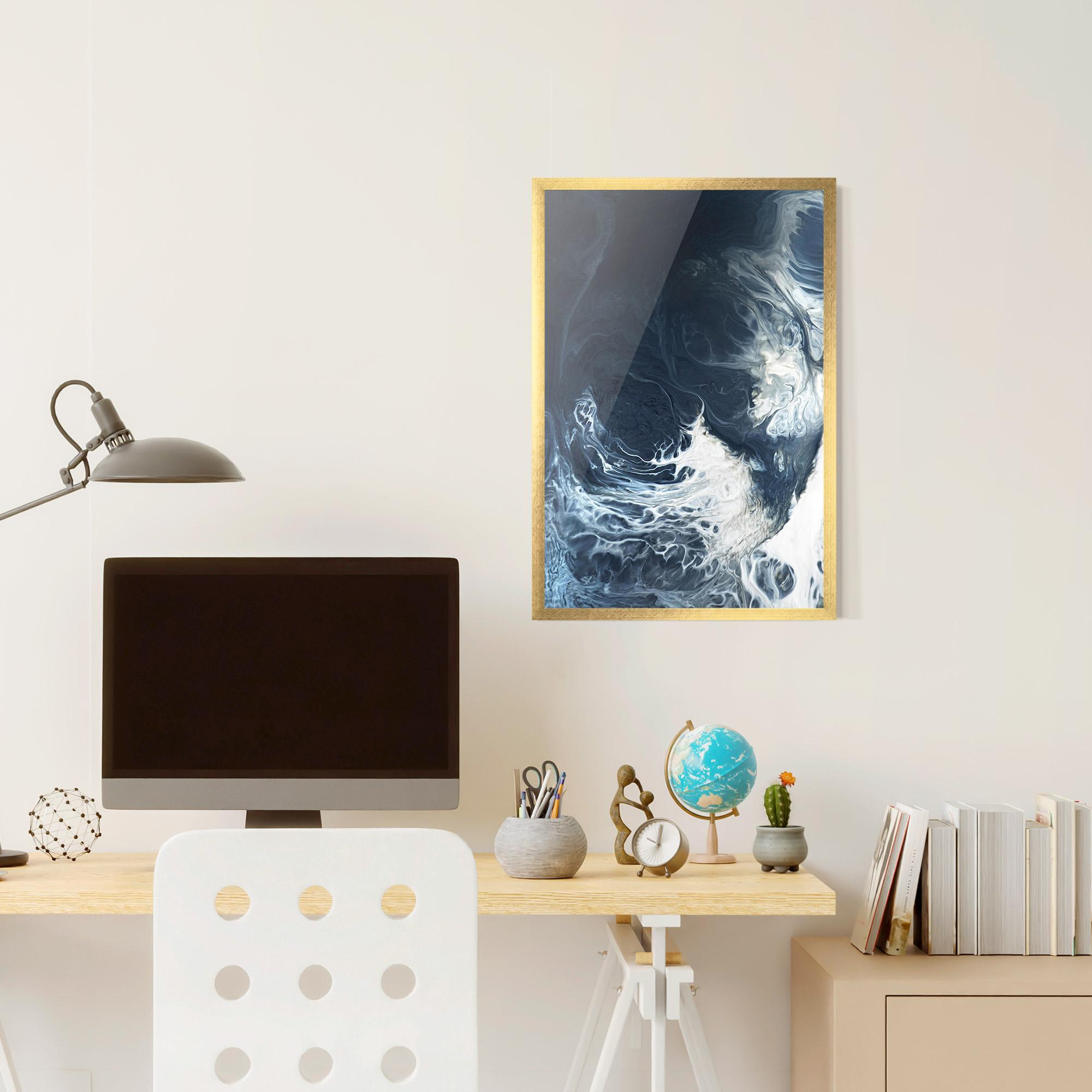 Plakat w Ramie Dark Blue Wave mockup 6