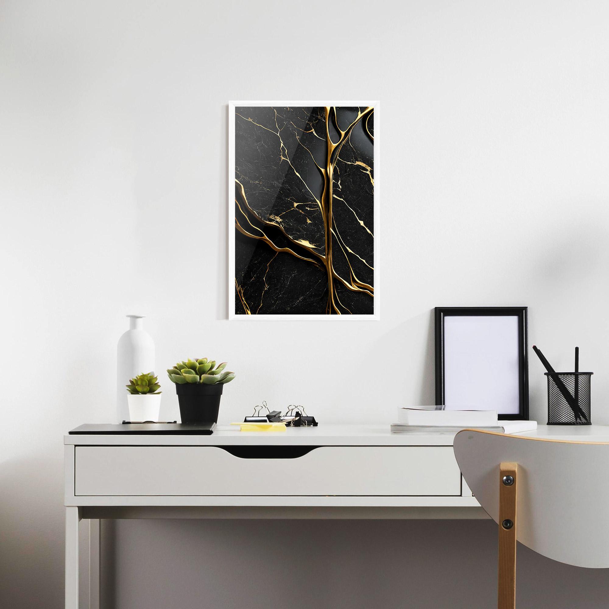 Plakat w Ramie Black Square Marble mockup 7