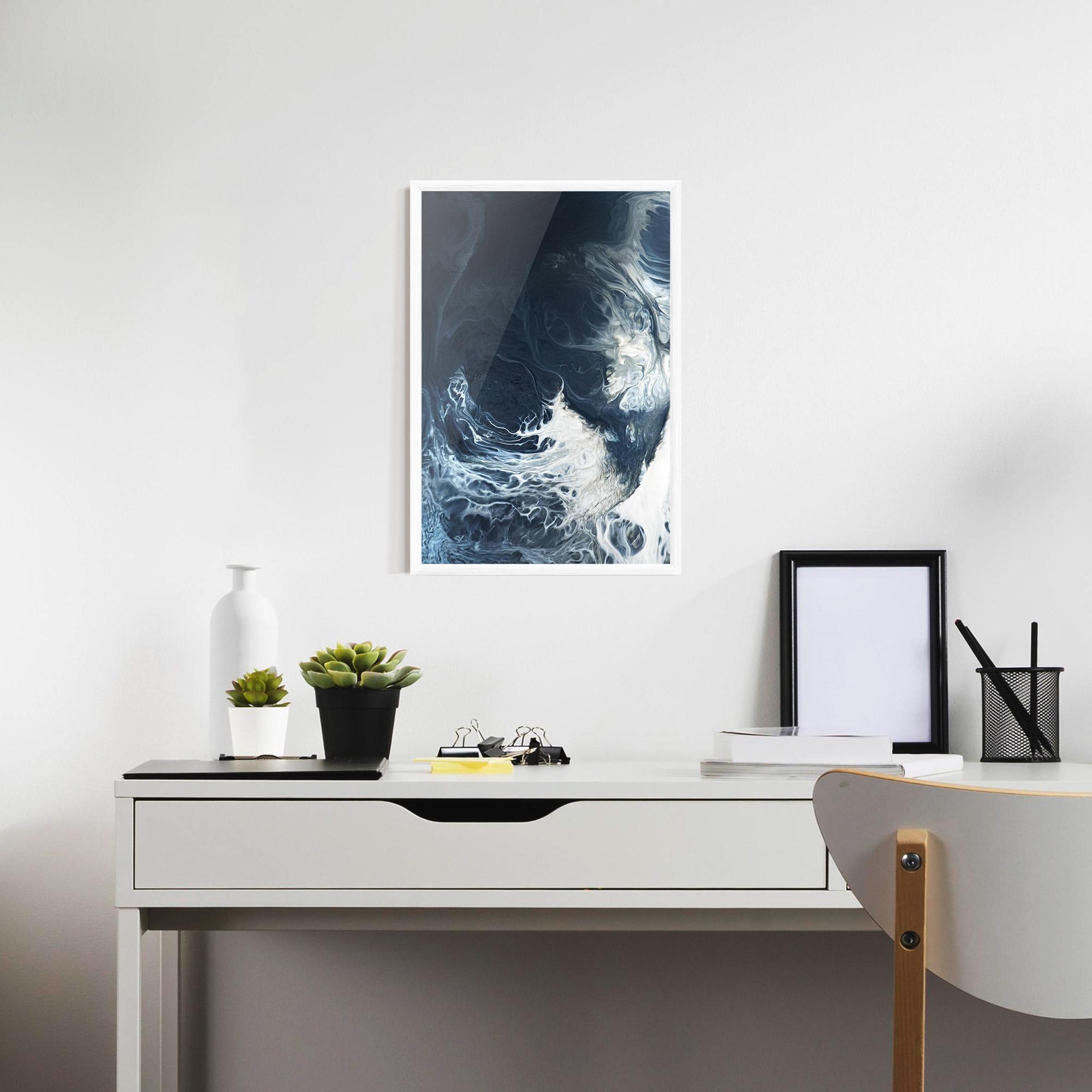 Plakat w Ramie Dark Blue Wave mockup 7