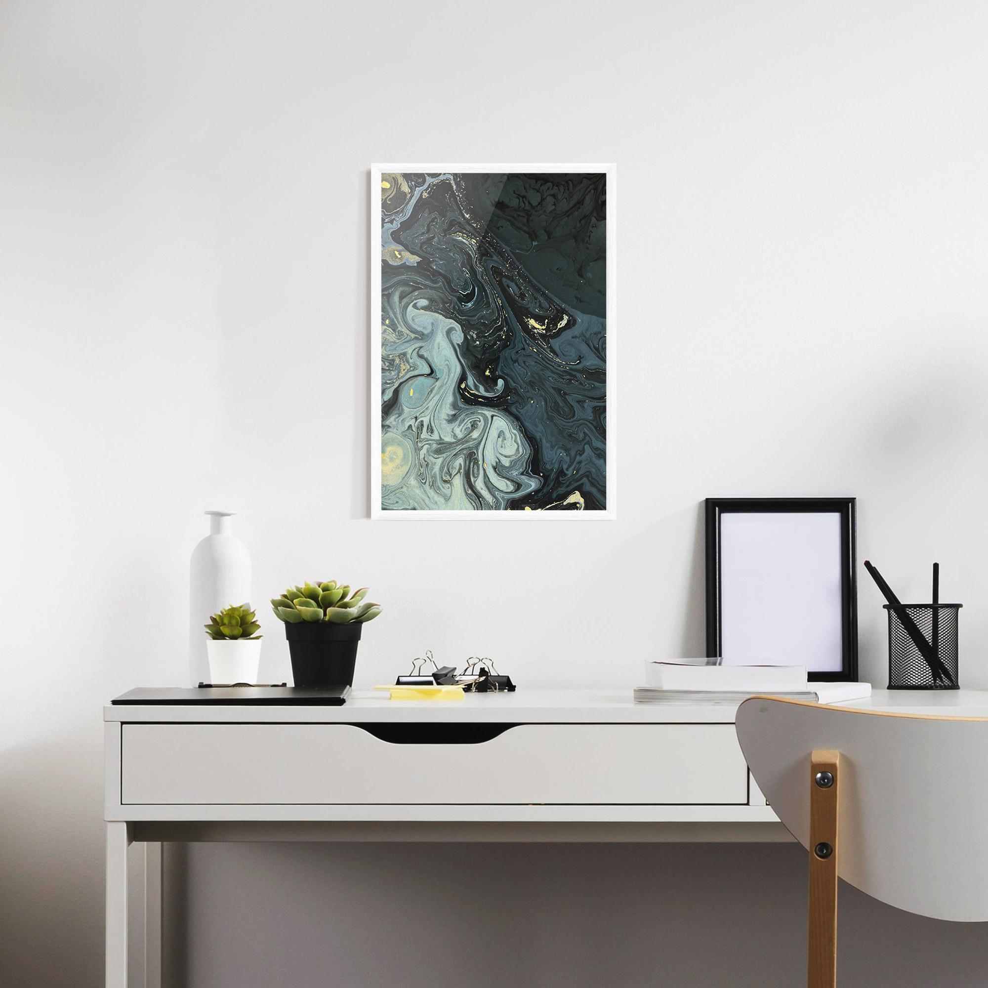 Plakat w Ramie Dark Green Painting mockup 7