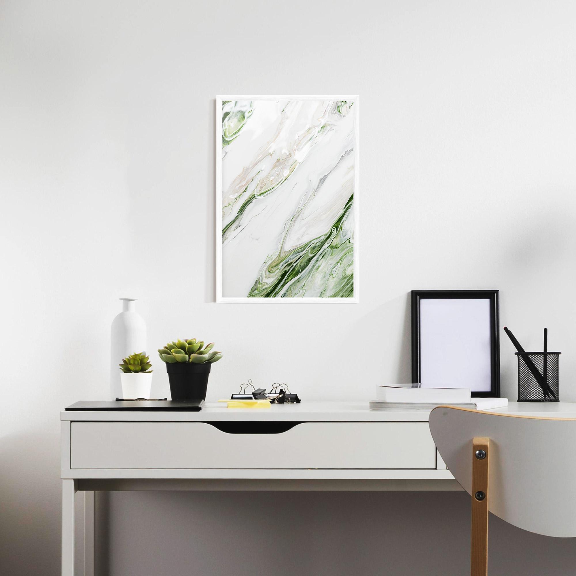 Plakat w Ramie Light Green Liquid mockup 7