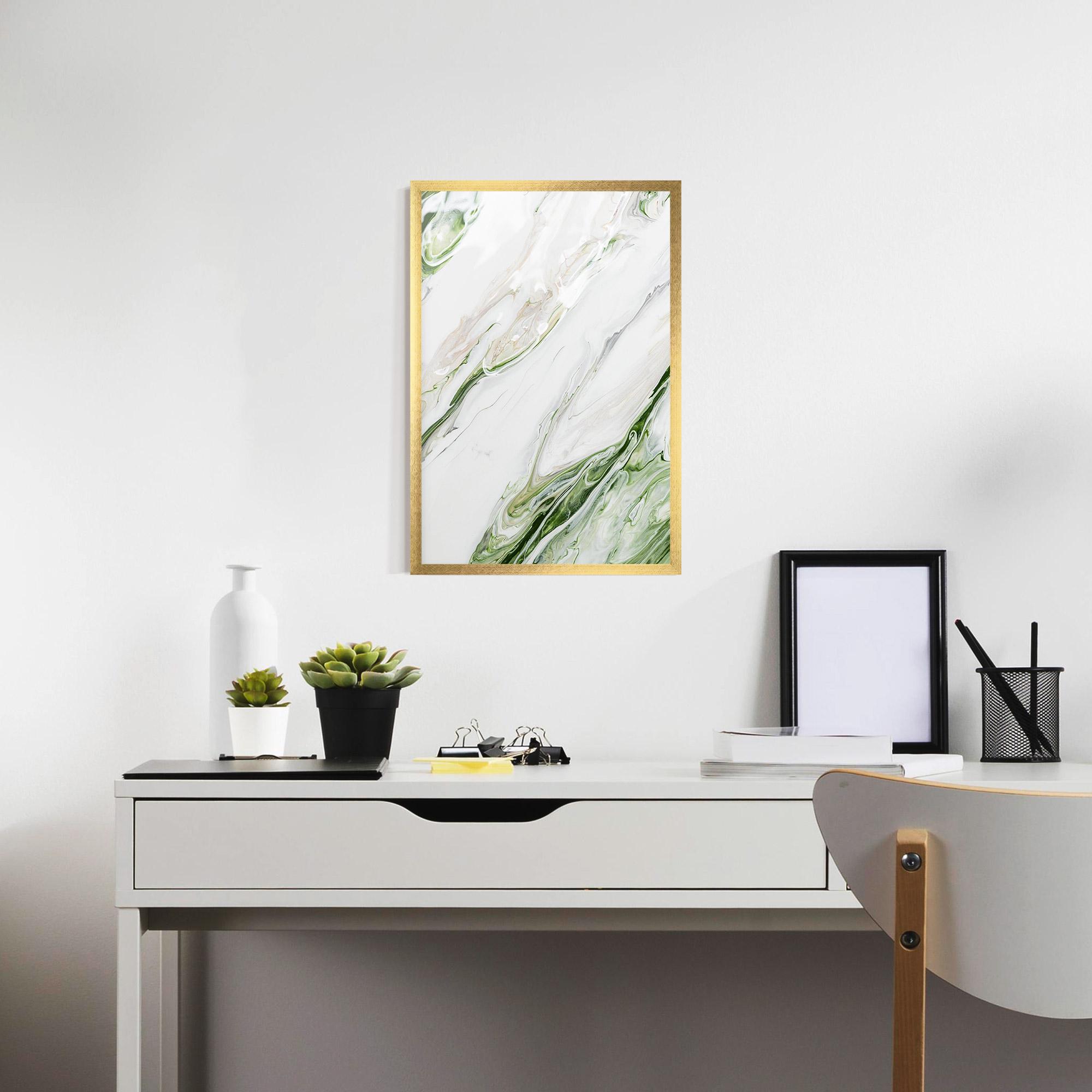 Plakat w Ramie Light Green Liquid mockup 7