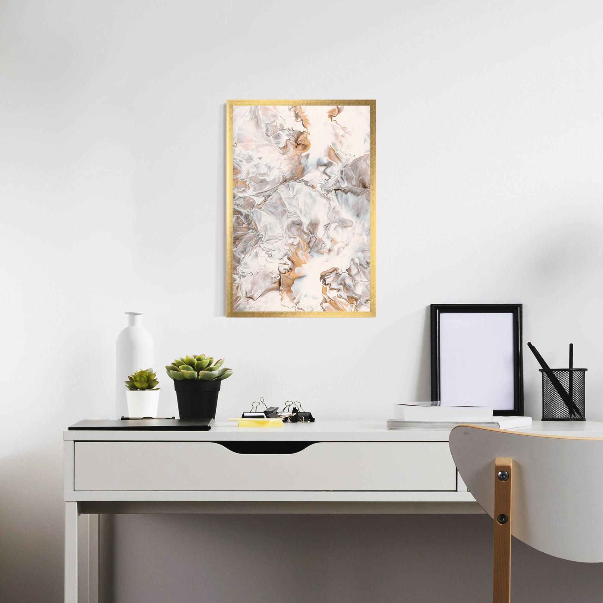 Plakat w Ramie White Gold Abstract mockup 7