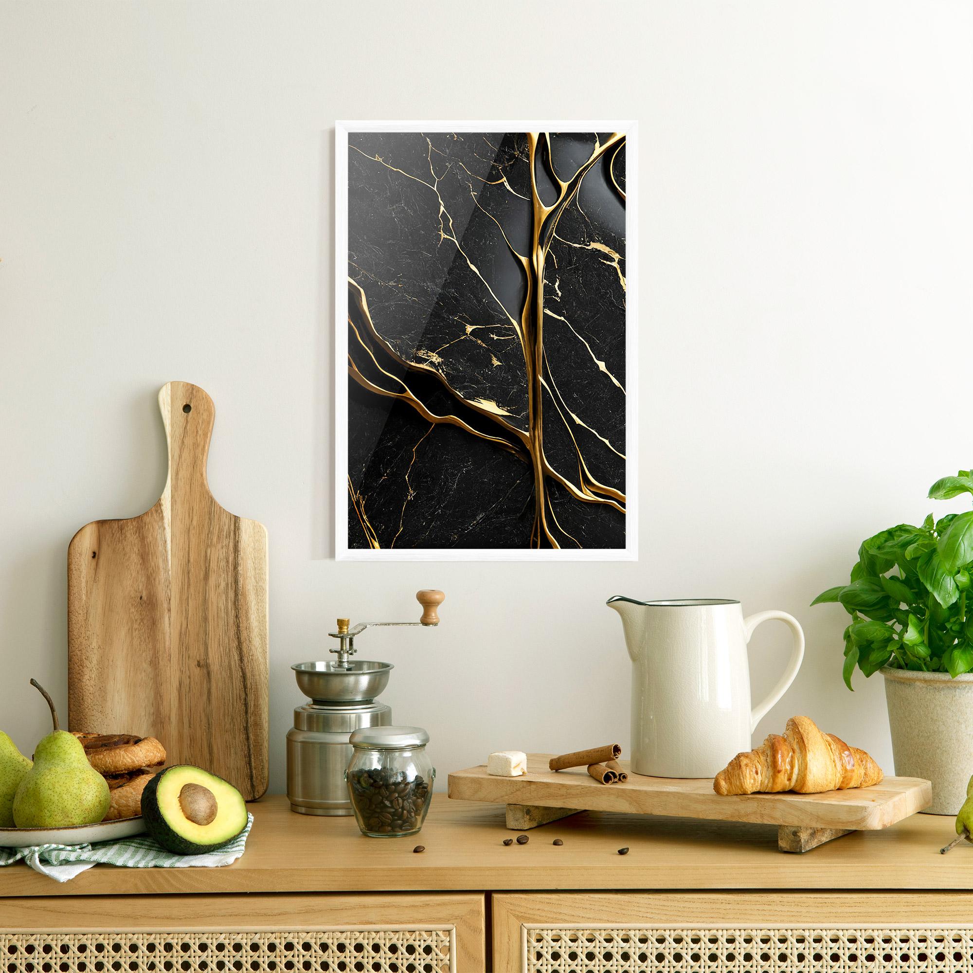 Plakat w Ramie Black Square Marble mockup 8
