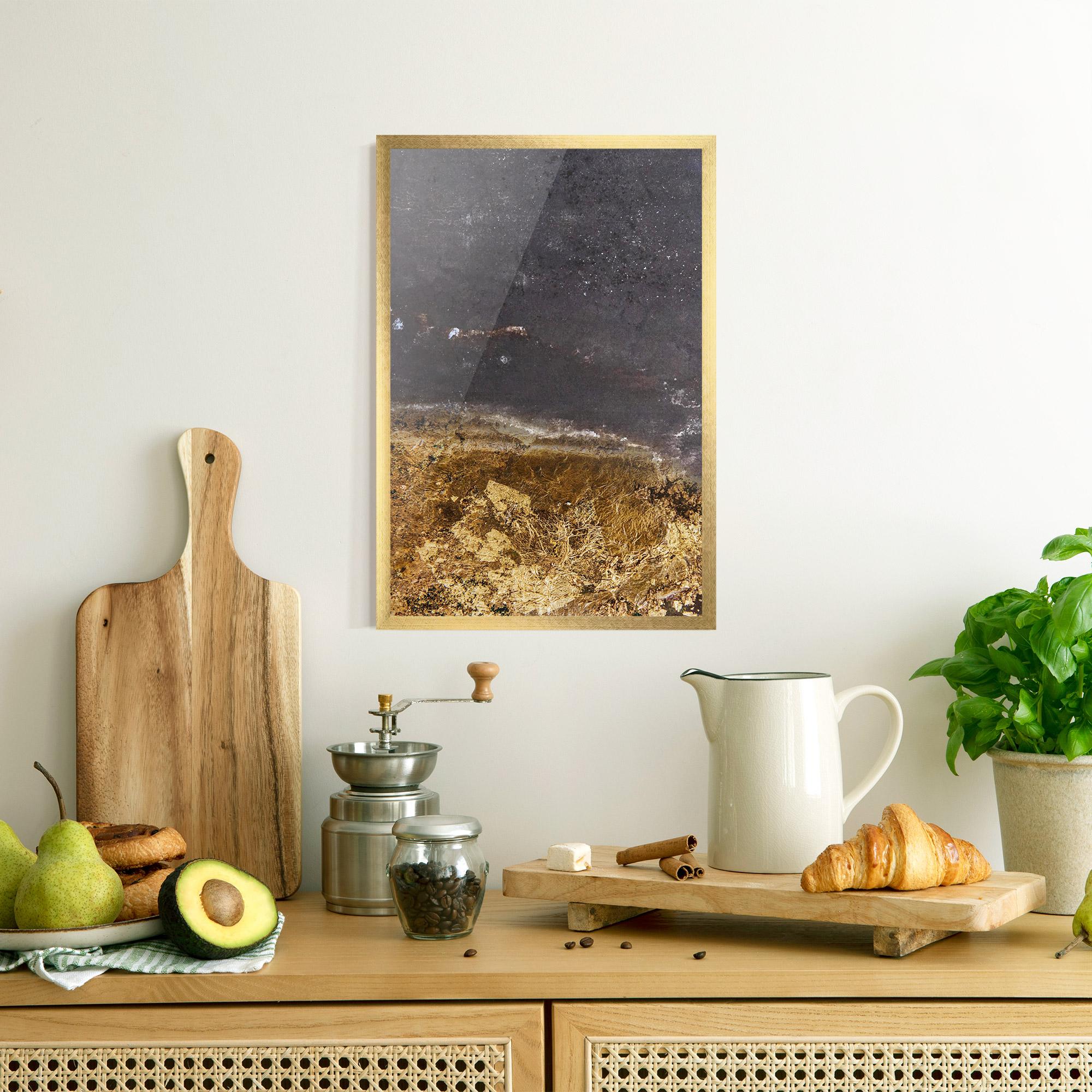 Plakat w Ramie Gold Dark Grey mockup 8