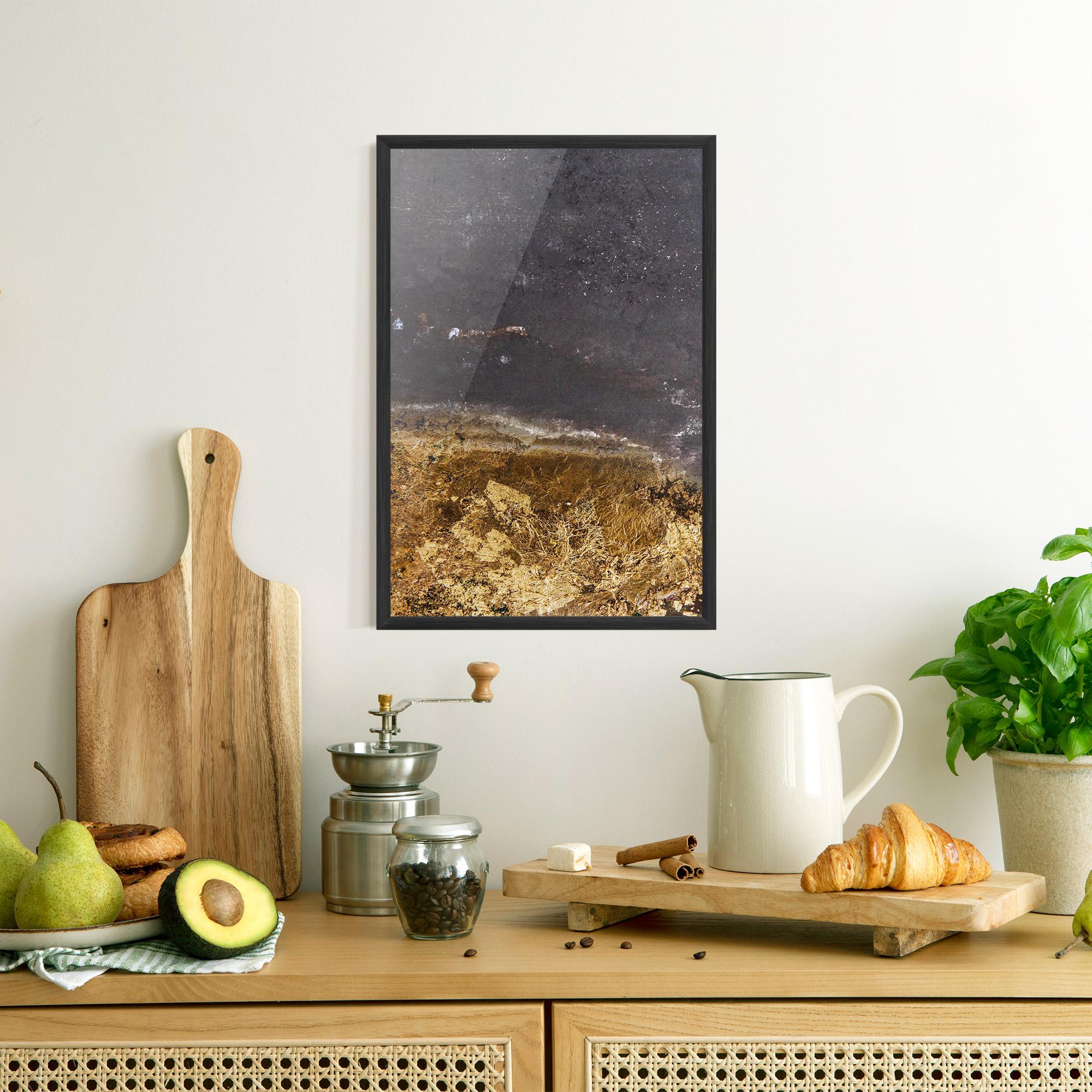 Plakat w Ramie Gold Dark Grey mockup 8