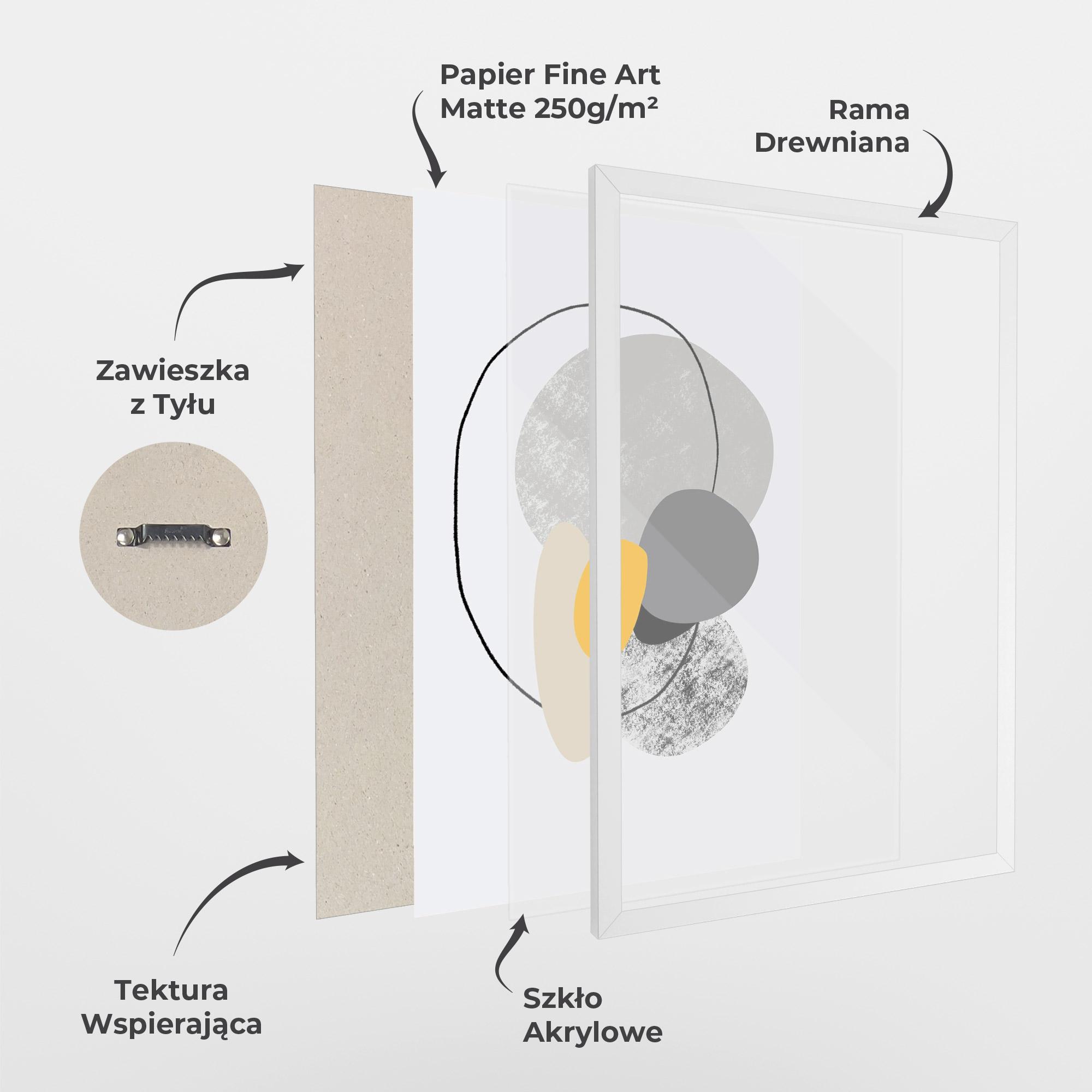 Plakat w Ramie Grey Orange Shape mockup 1