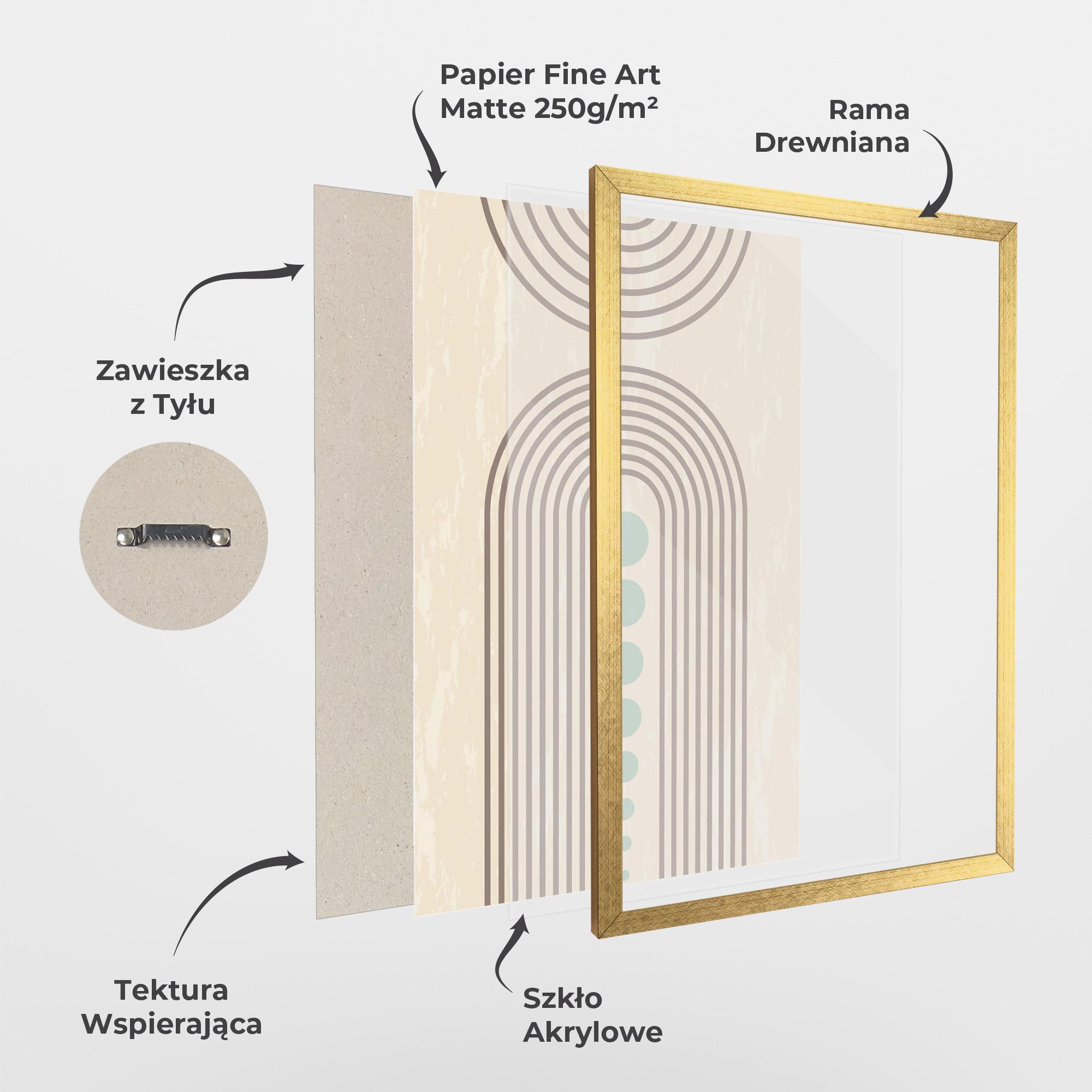 Plakat w Ramie Cream Blue Circles mockup 1