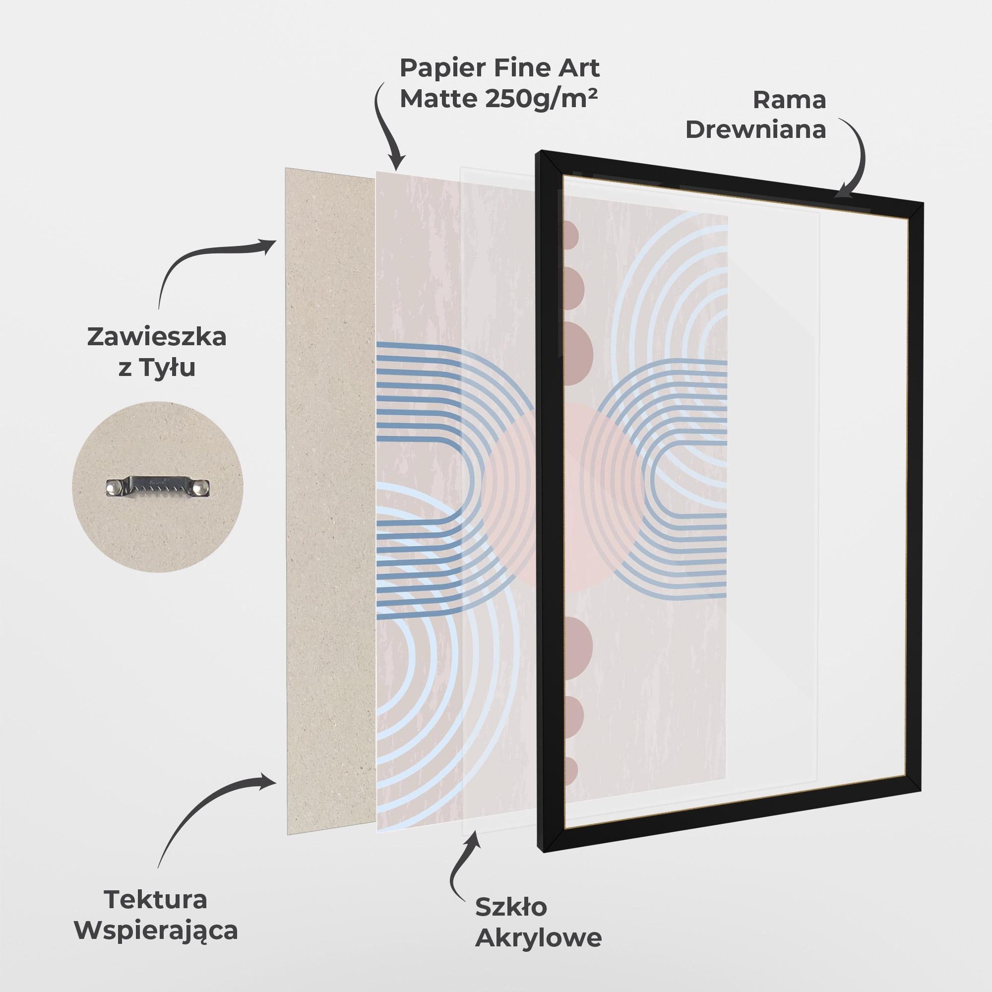 Plakat w Ramie Blue Lines On Pink mockup 1