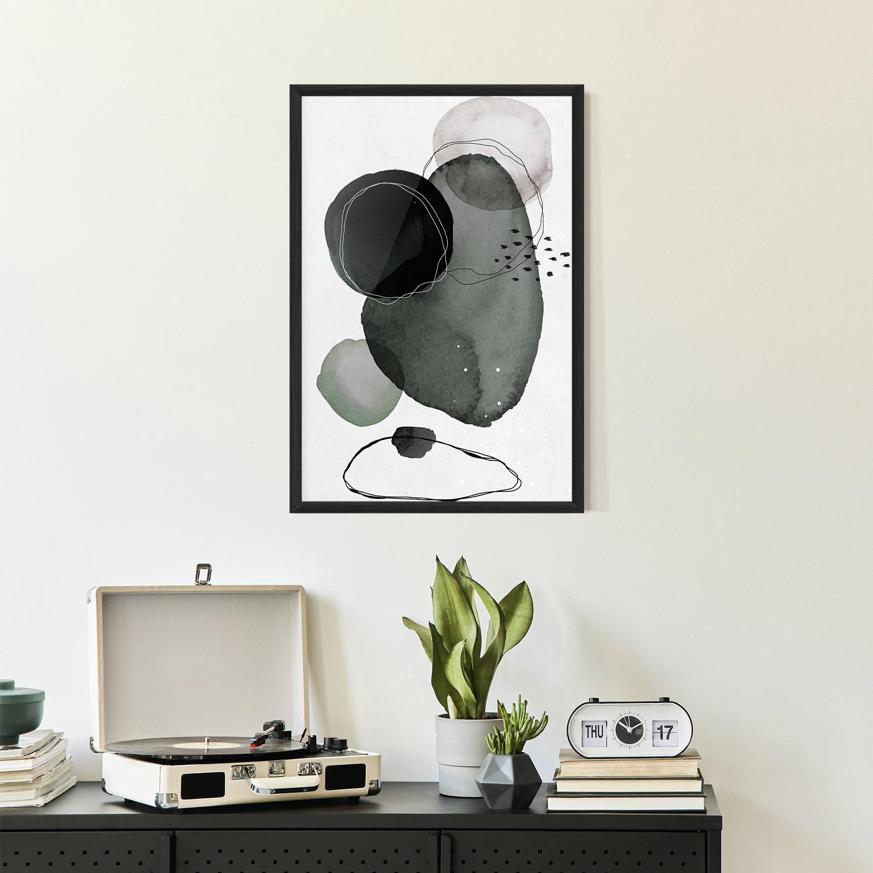 Plakat w Ramie Green Watercolor mockup 2