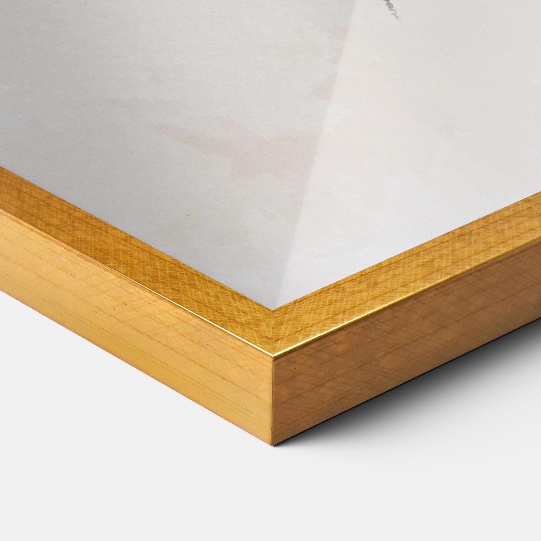 Plakat w Ramie Gold Brush mockup 3