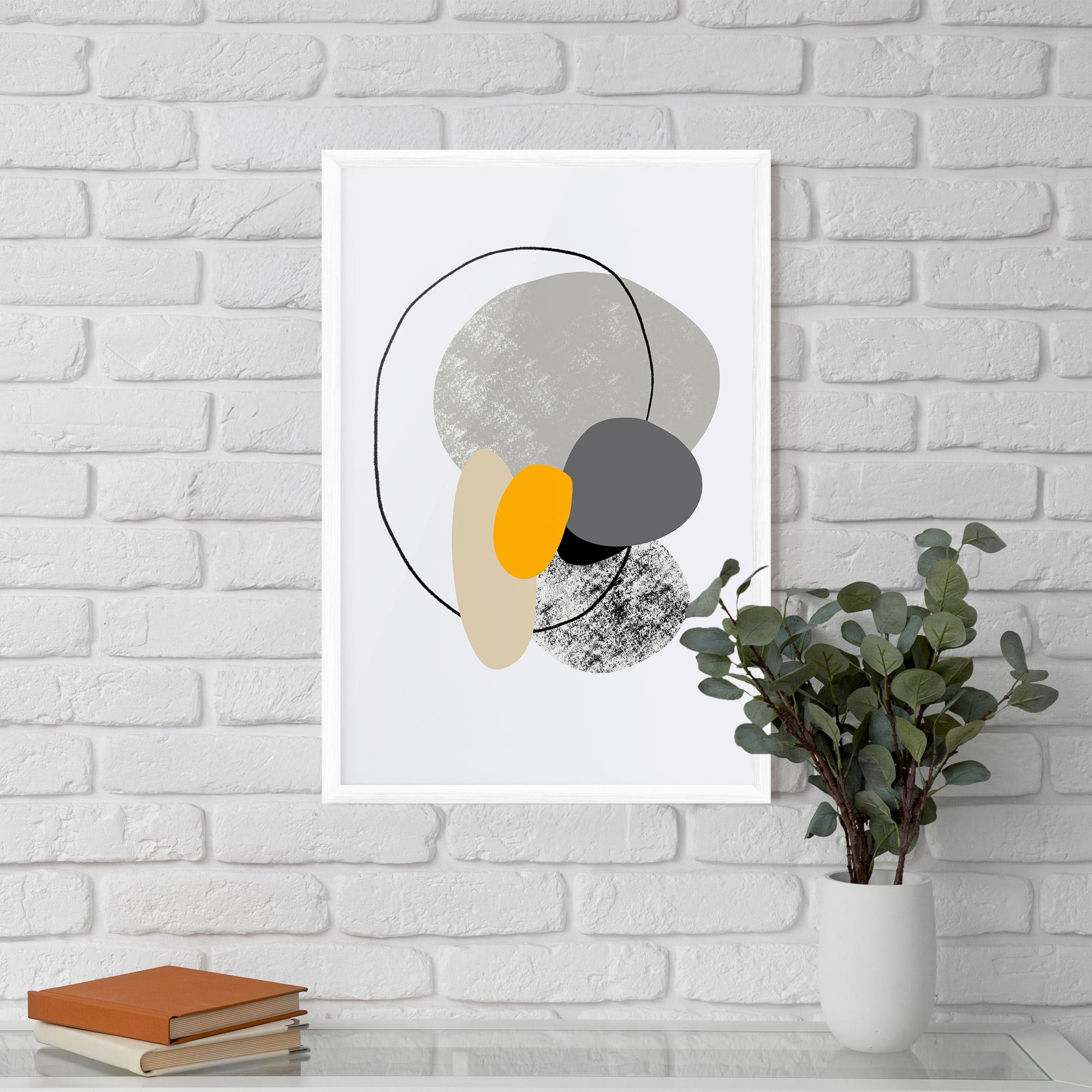 Plakat w Ramie Grey Orange Shape mockup 5