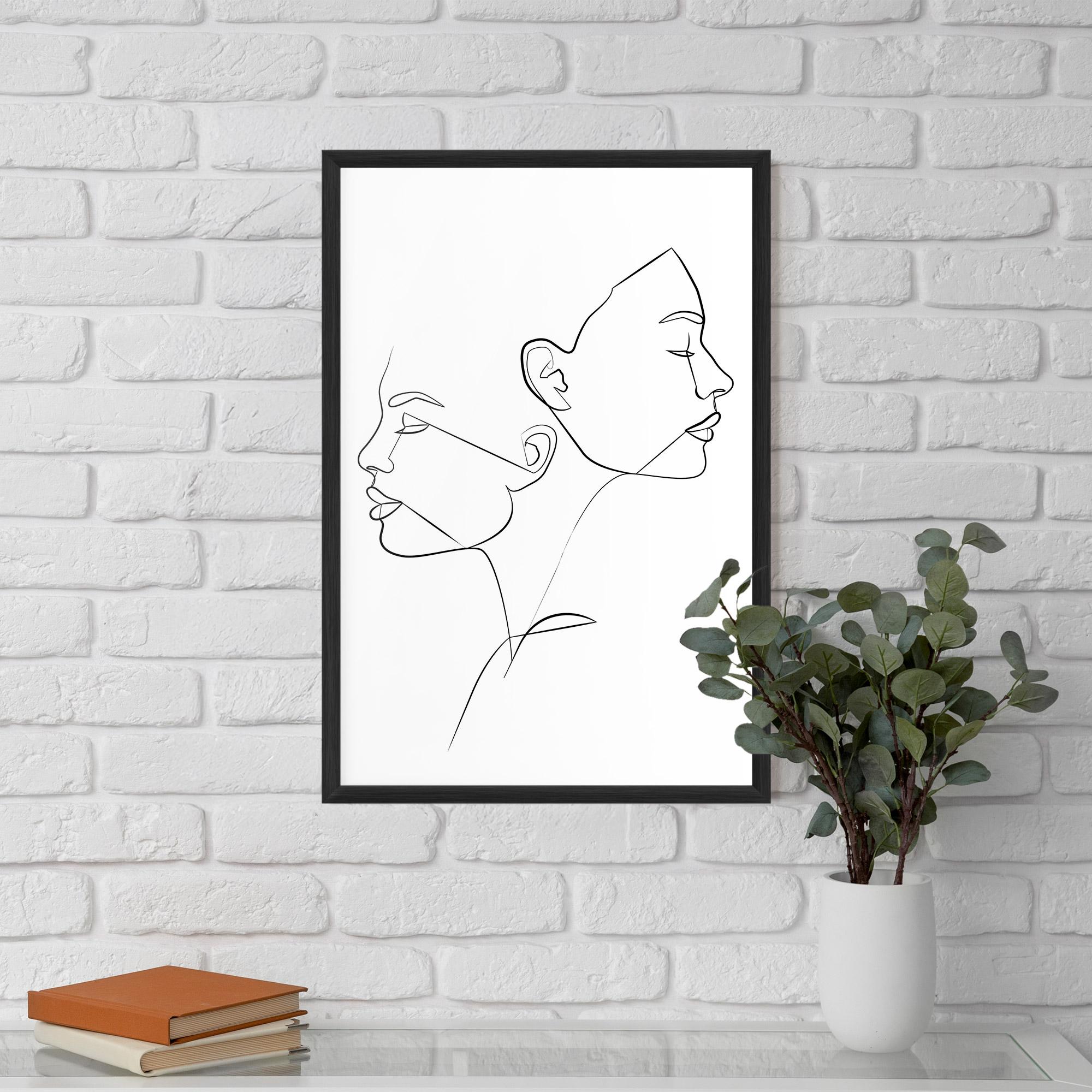 Plakat w Ramie Female Black Line mockup 5