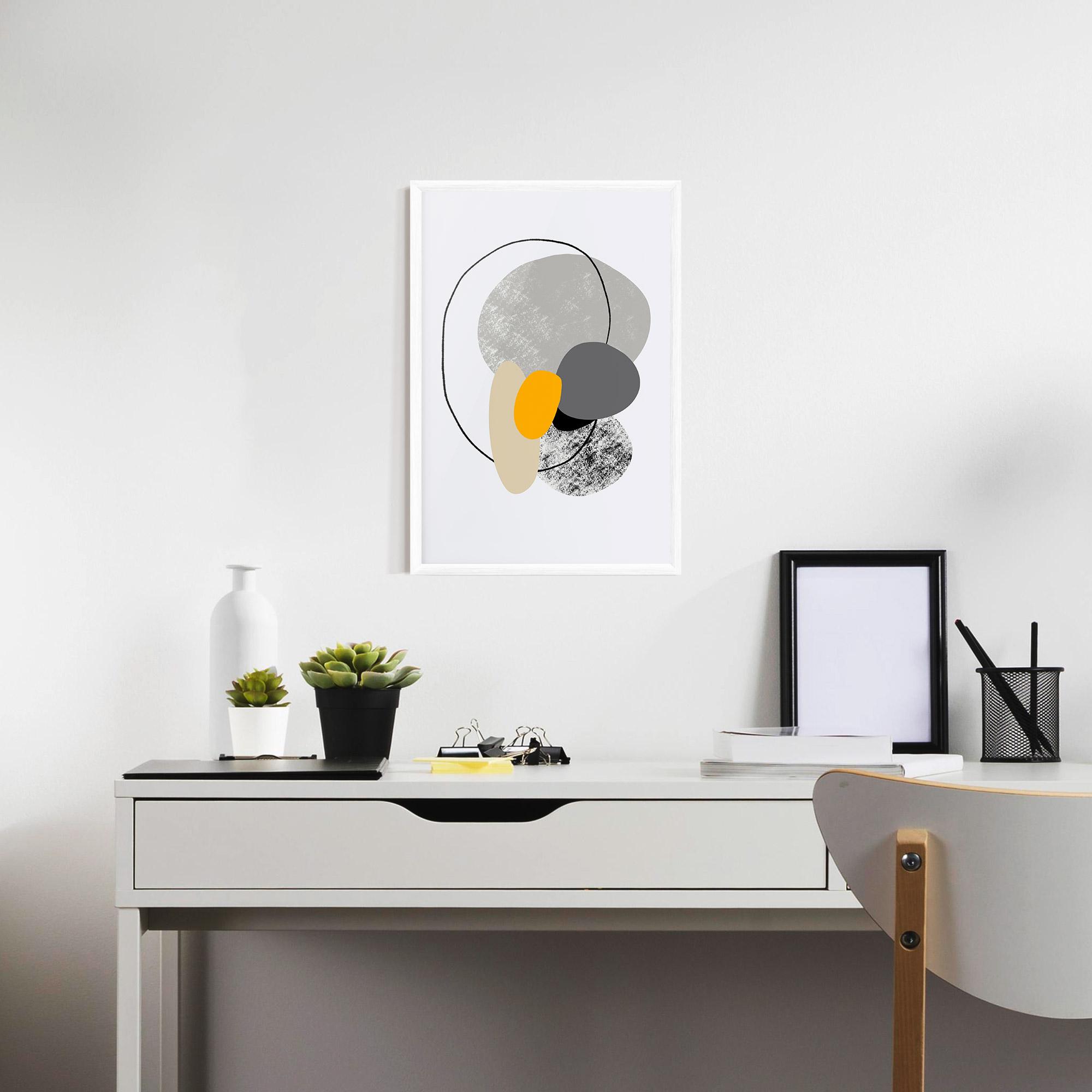 Plakat w Ramie Grey Orange Shape mockup 7