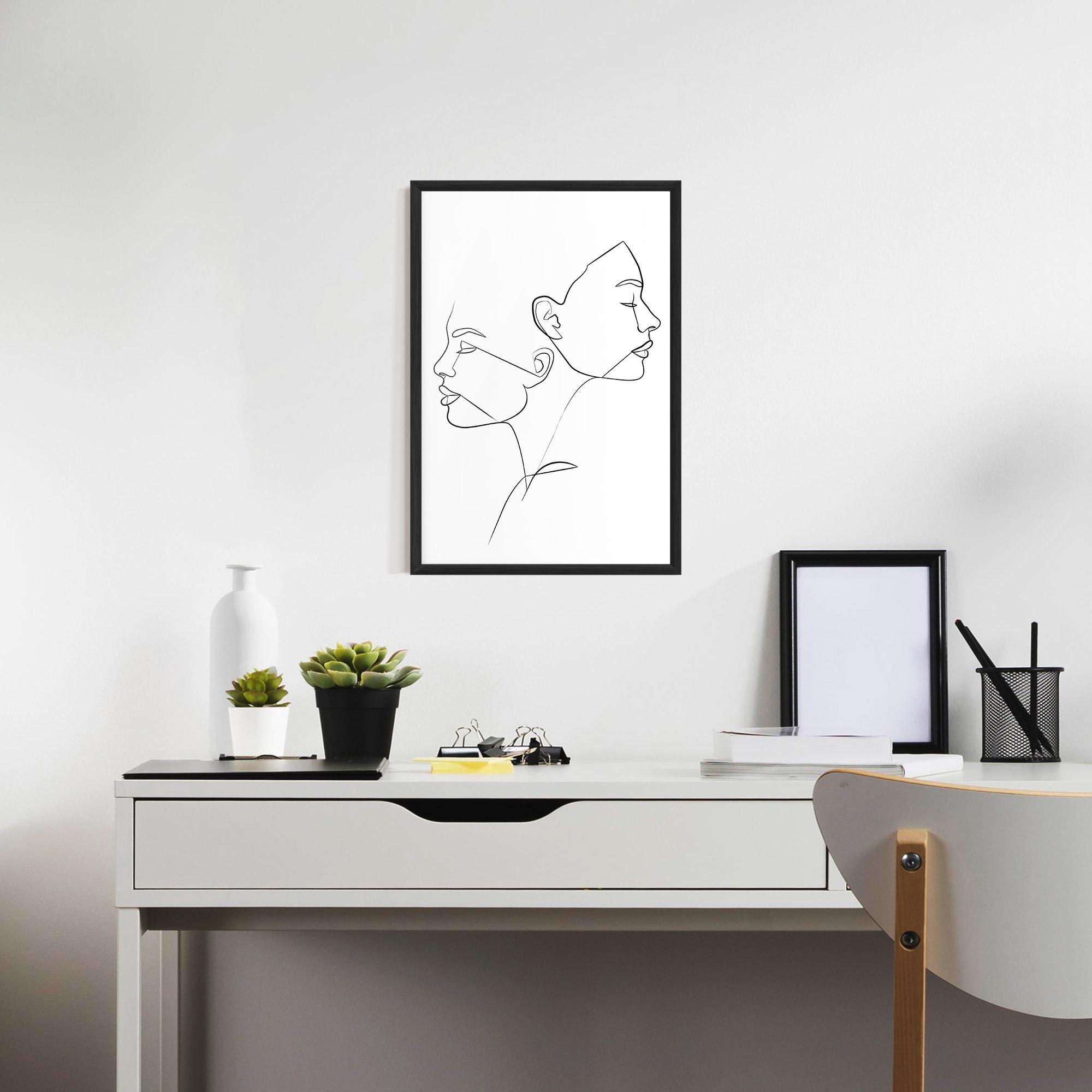 Plakat w Ramie Female Black Line mockup 7