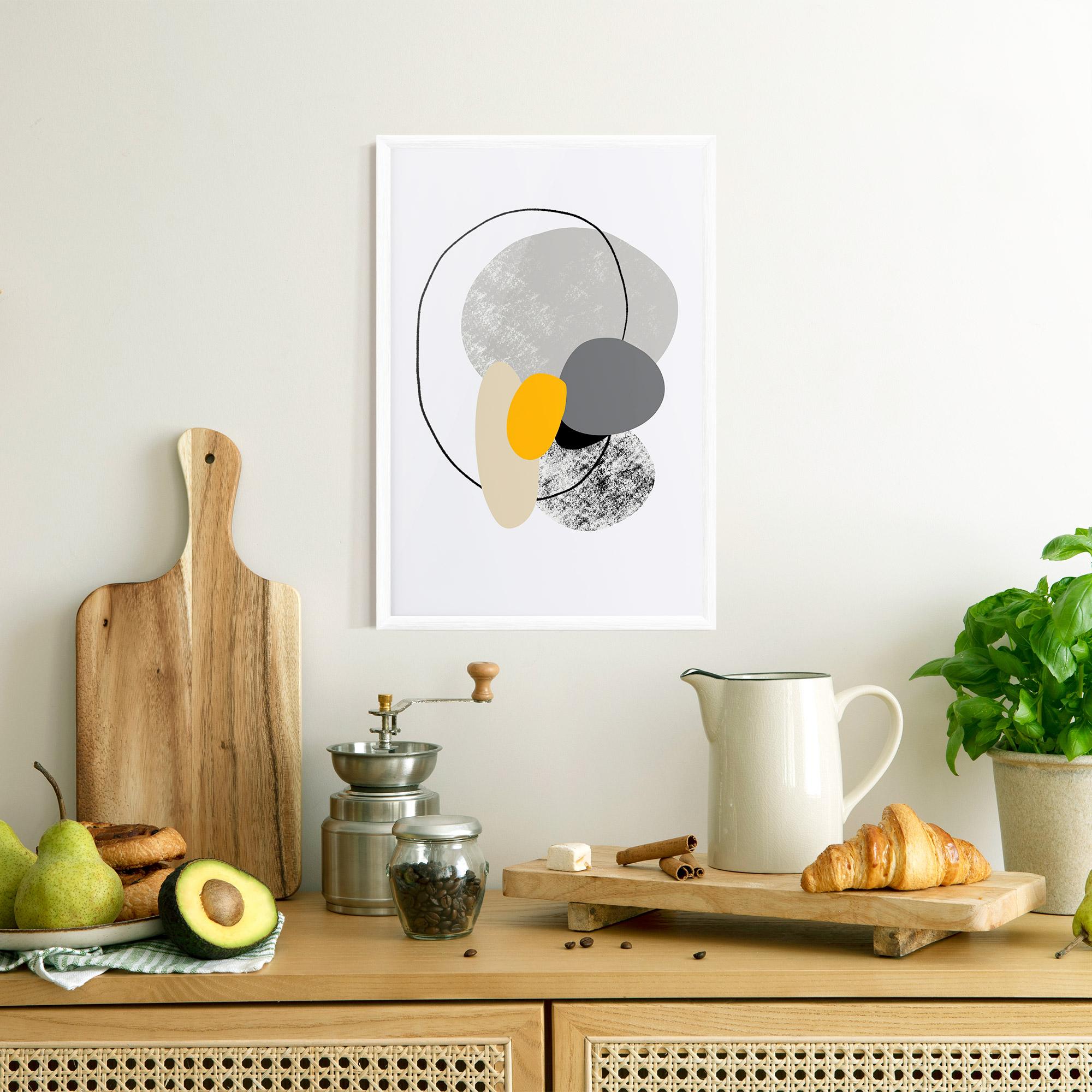 Plakat w Ramie Grey Orange Shape mockup 8