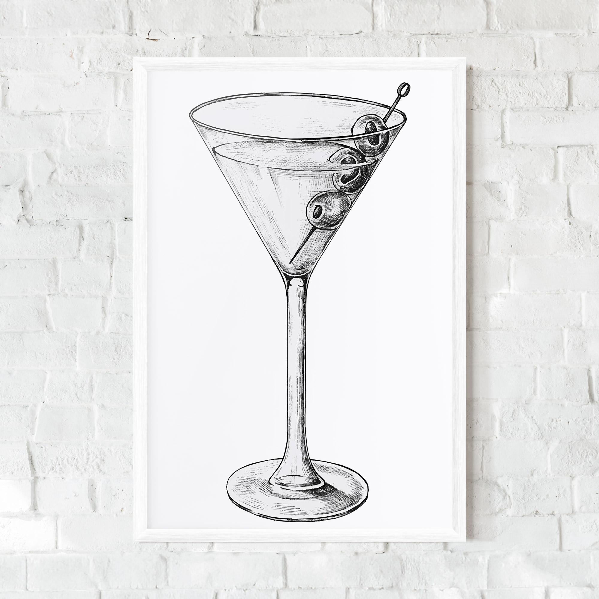 Plakat w Ramie Hand Drawn Glass mockup 0