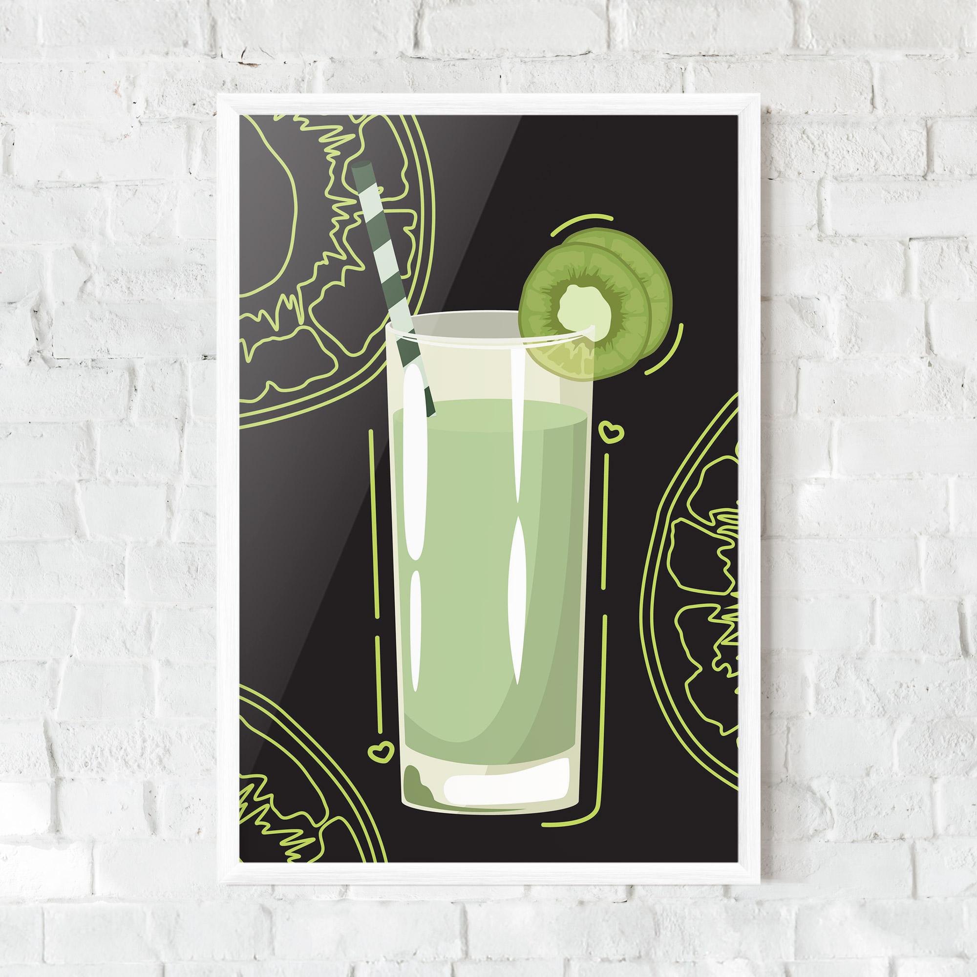 Plakat w Ramie Kiwi Drink mockup 0