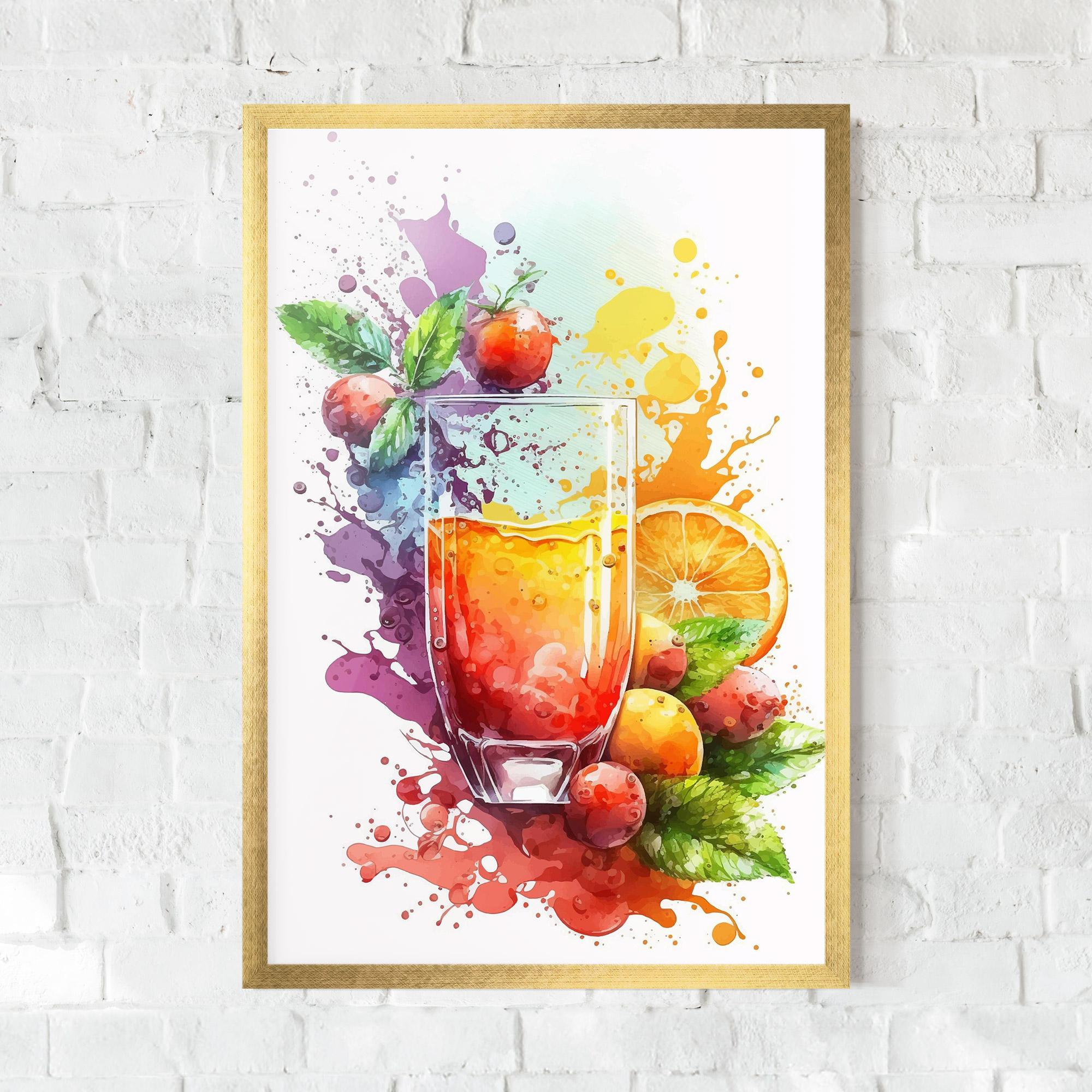 Plakat w Ramie Watercolor Drink mockup 0