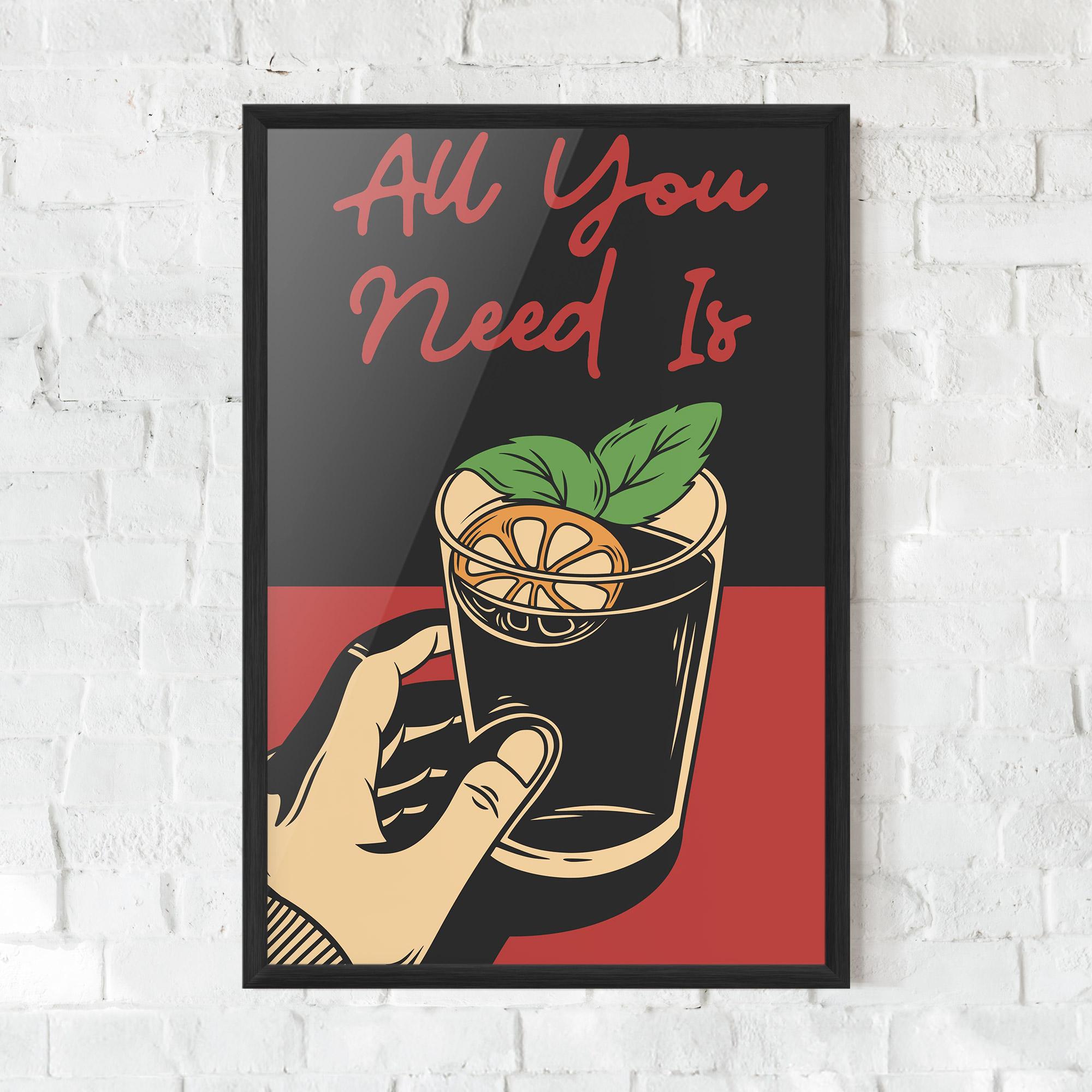 Plakat w Ramie All U Need mockup 0