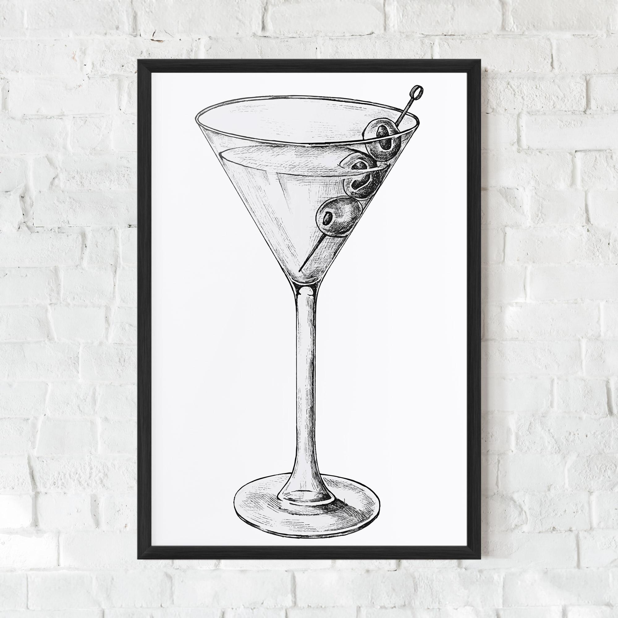 Plakat w Ramie Hand Drawn Glass mockup 0