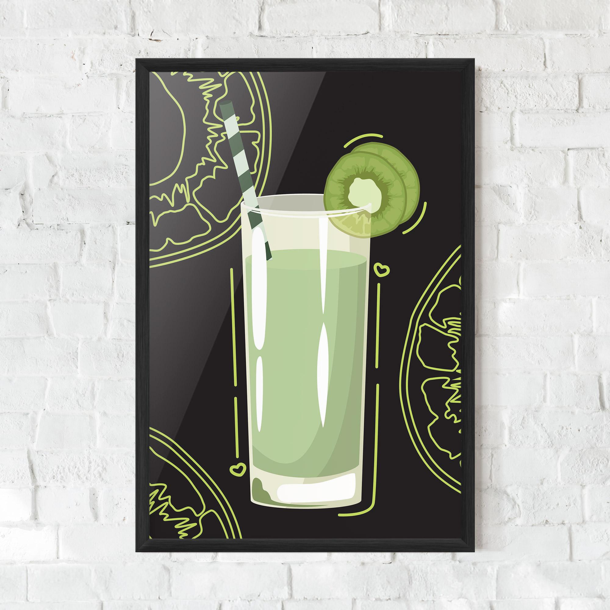 Plakat w Ramie Kiwi Drink mockup 0