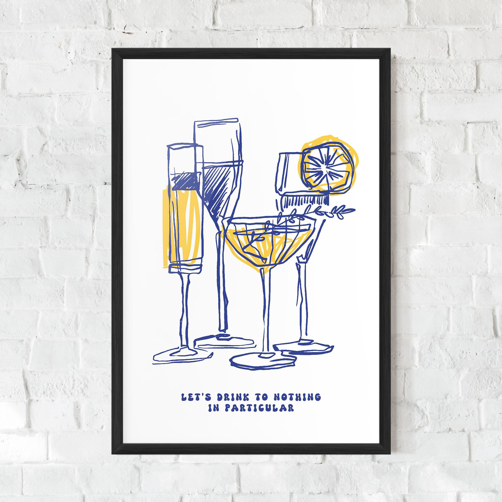 Plakat w Ramie Lets Drink mockup 0