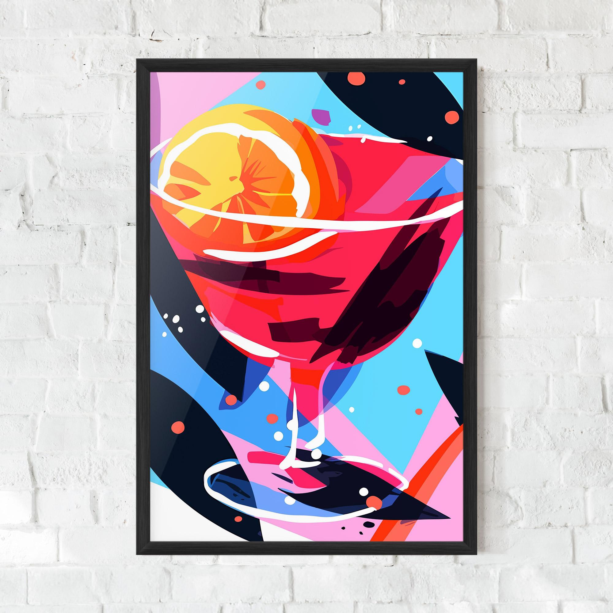 Plakat w Ramie Red Cocktail Art mockup 0
