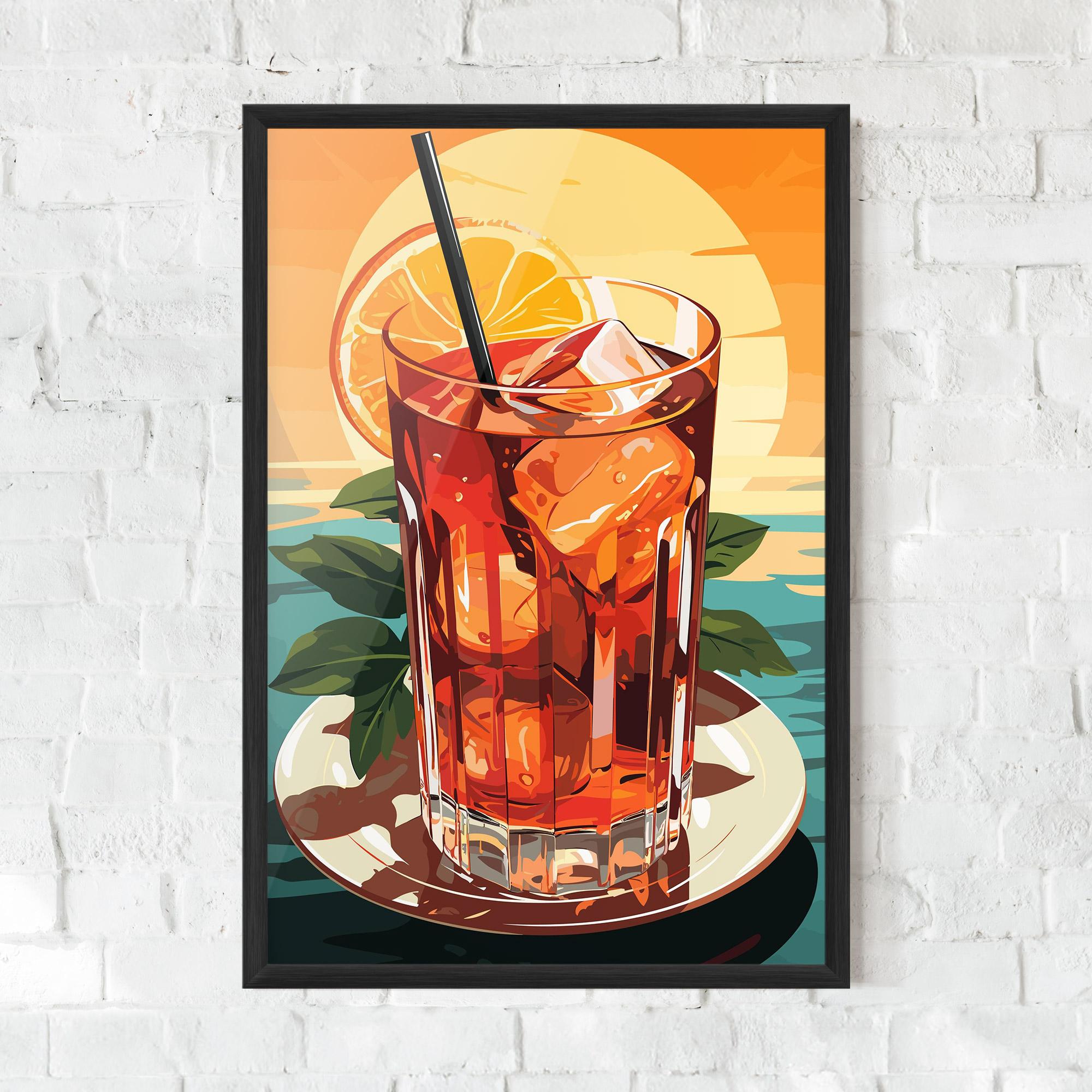 Plakat w Ramie Sunset Cocktail mockup 0