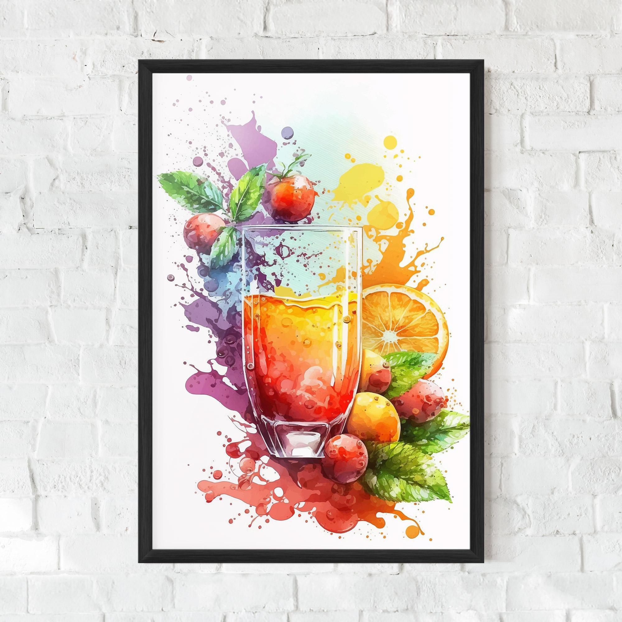 Plakat w Ramie Watercolor Drink mockup 0